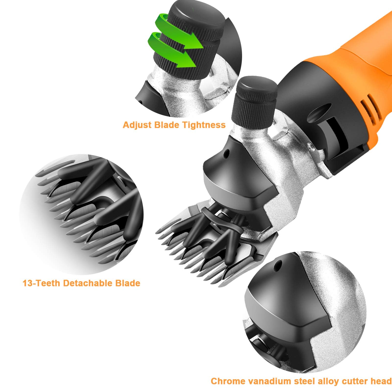 Sheep Shears Electric 550W Upgraded Professional Sheep Shears With 2 Blades For Dogs Sheep Goats Horses Thick Coats Animals