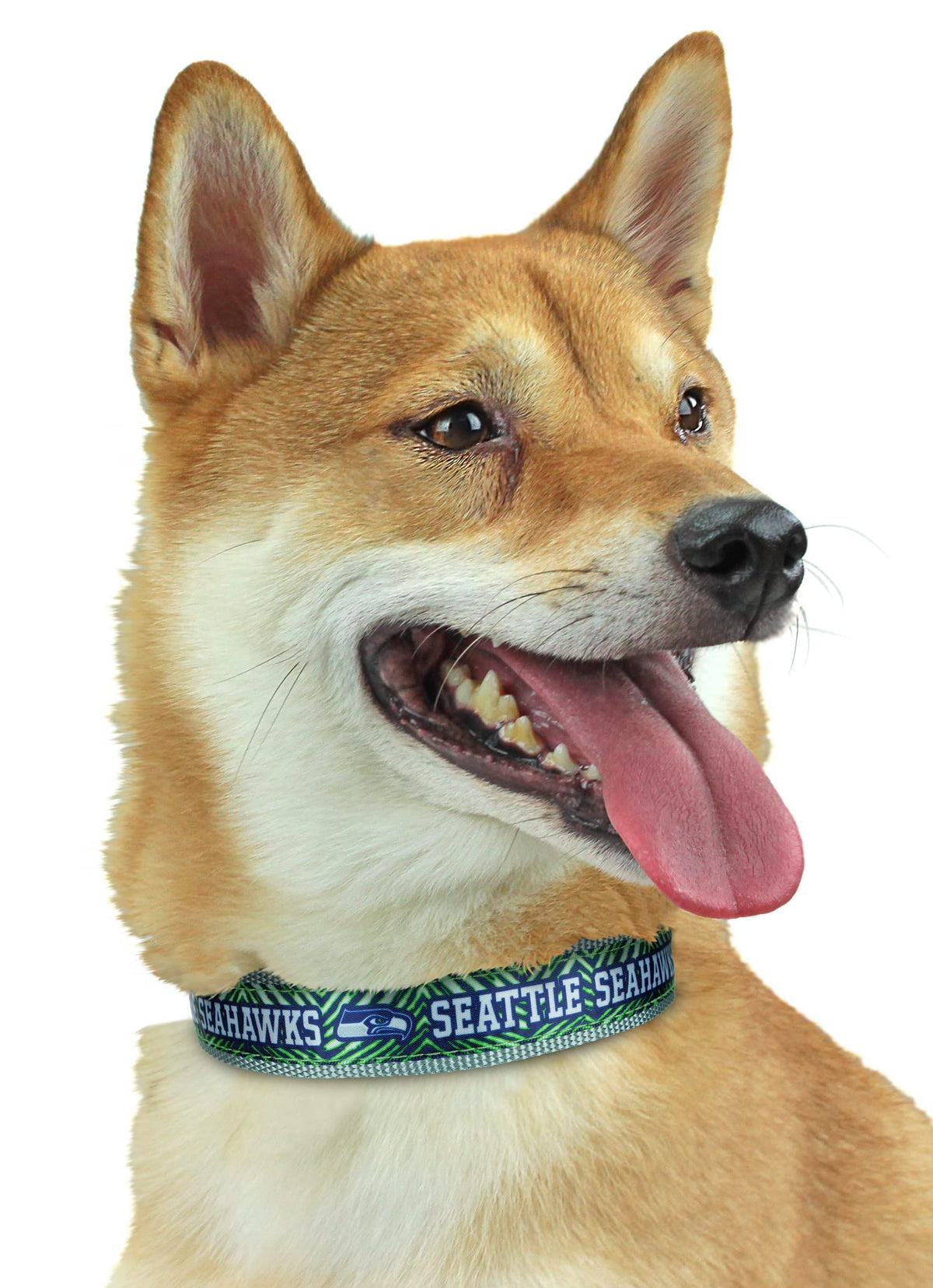 Zubaz Nfl Team Adjustable Pet Collar For Dogs & Cats, Seattle Seahawks, Medium