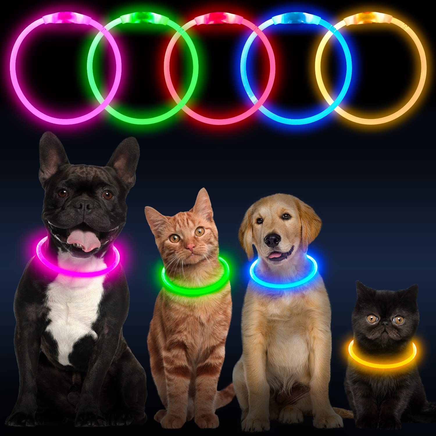 Higuard Usb Rechargeable Led Necklace Lighted Up Safety Bracelet Glowing Necklace Glow In The Dark Super Bright For Party Favors