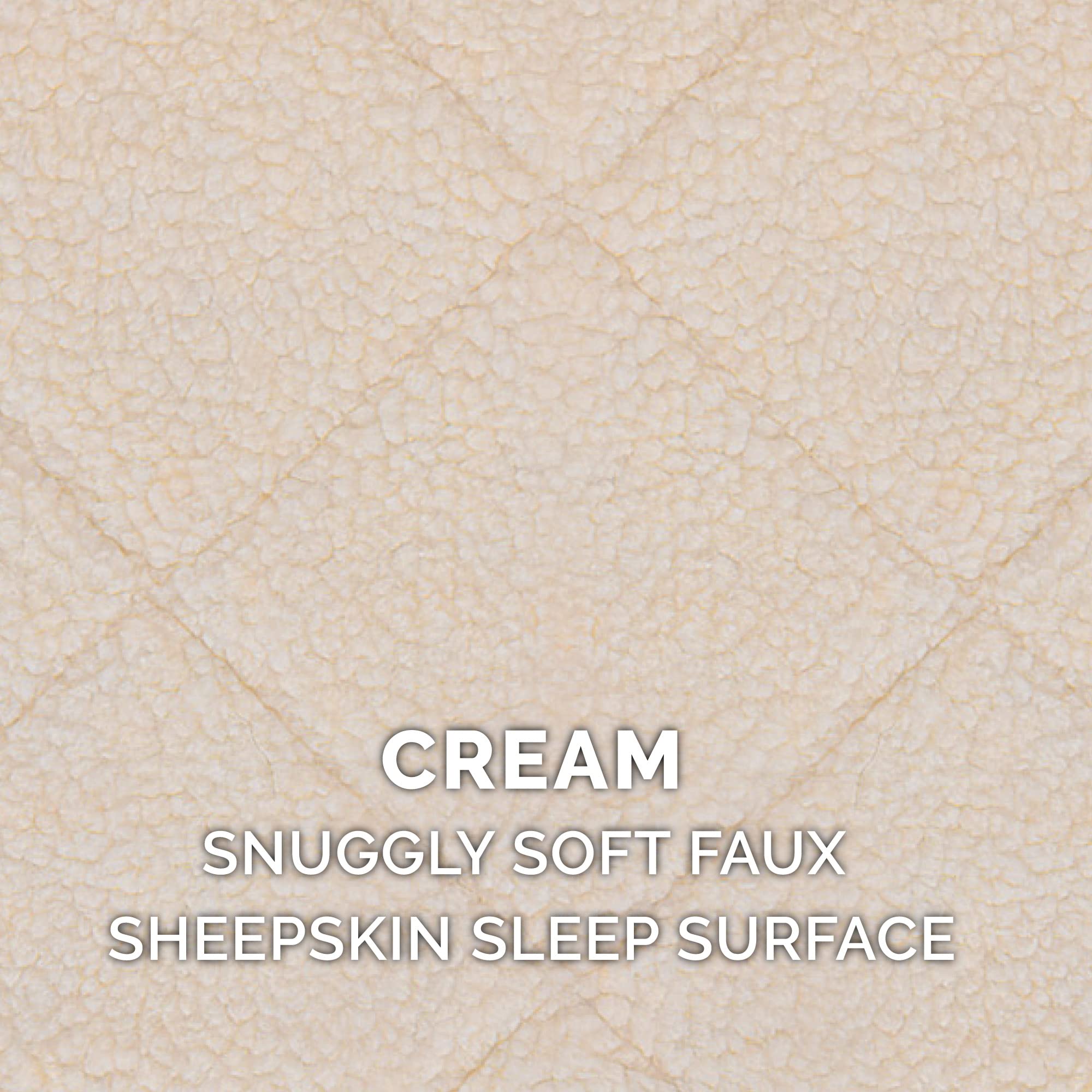 Furhaven Dog Bed For Small Dogs & Indoor Cats, 100% Washable, Sized To Fit Crates - Sherpa Fleece Bolster Crate Pad - Cream, Sma