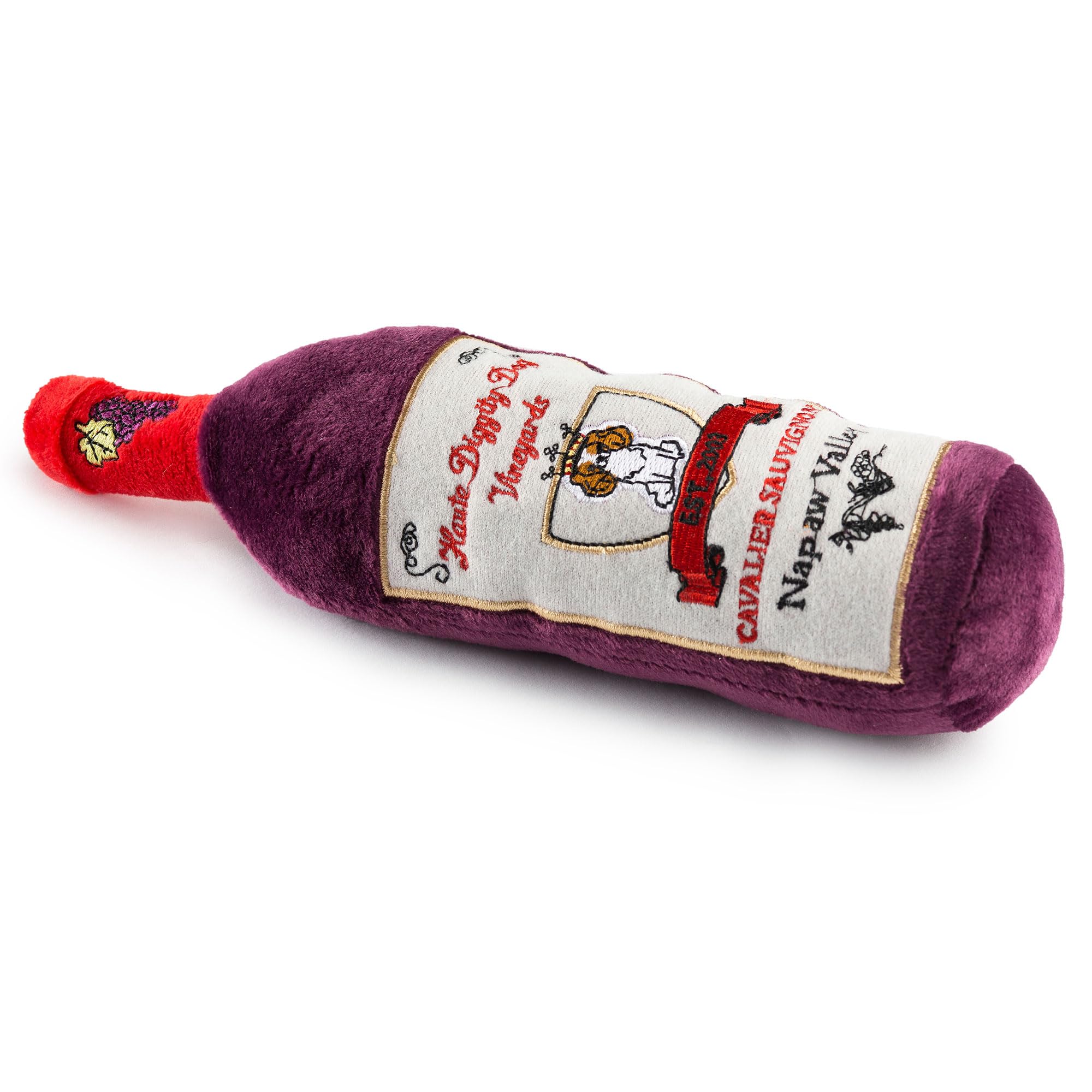 Haute Diggity Dog Cavalier Sauvignon, Plush Designer Dog Toys with Interactive Squeaker, Stimulating Pet Enrichment, Machine-Was