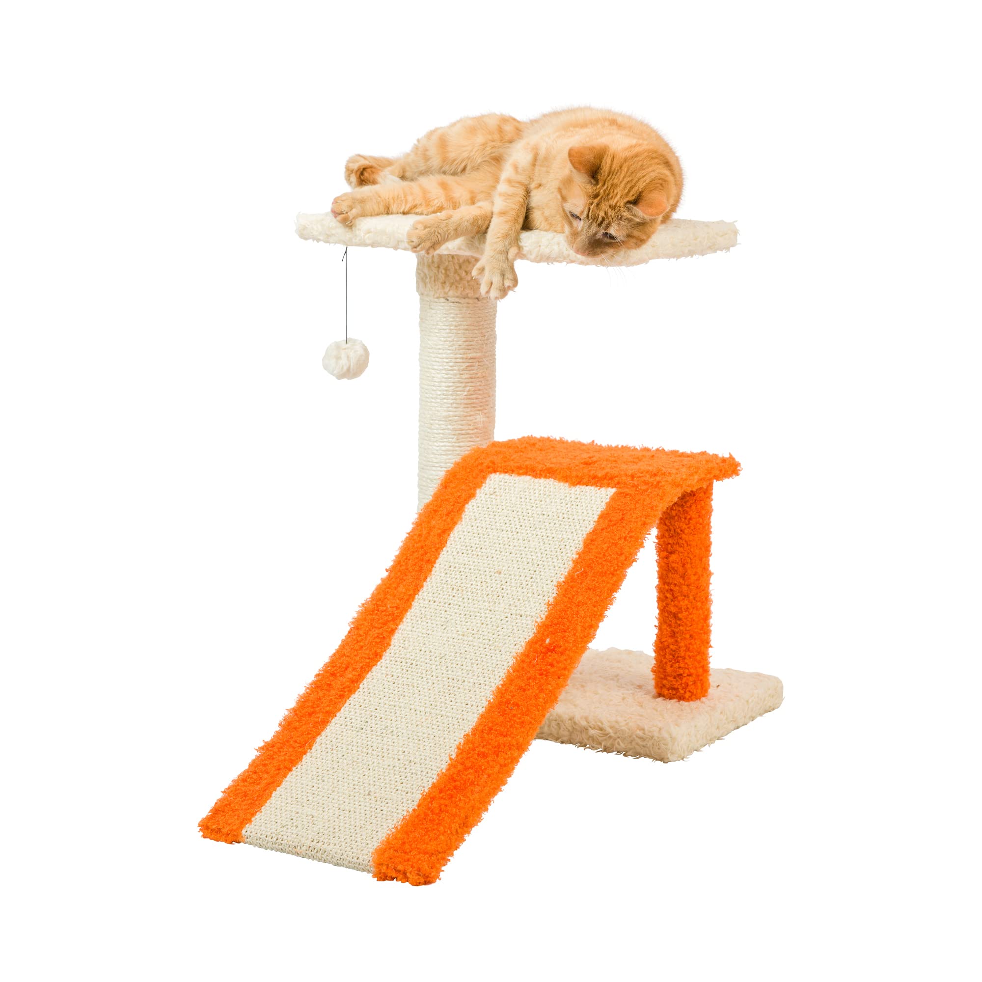 AeroMark Armarkat Model X2101 Two-Level Real Wood Cat Scratcher, Beige/Orange