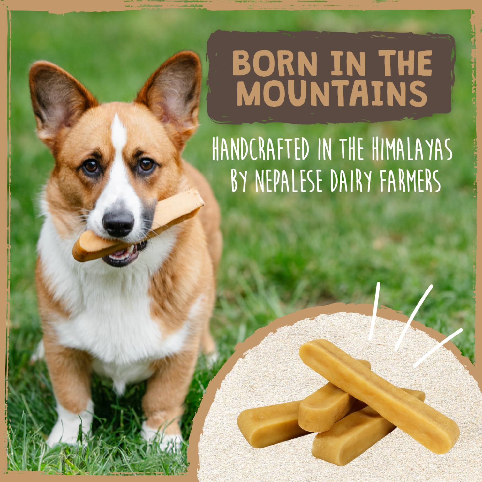 Mighty Paw Yak Cheese Dog Chews | All-Natural Treats for Dogs - High Protein Treat With 68 Grams Of Protein Per Chew - Delicious