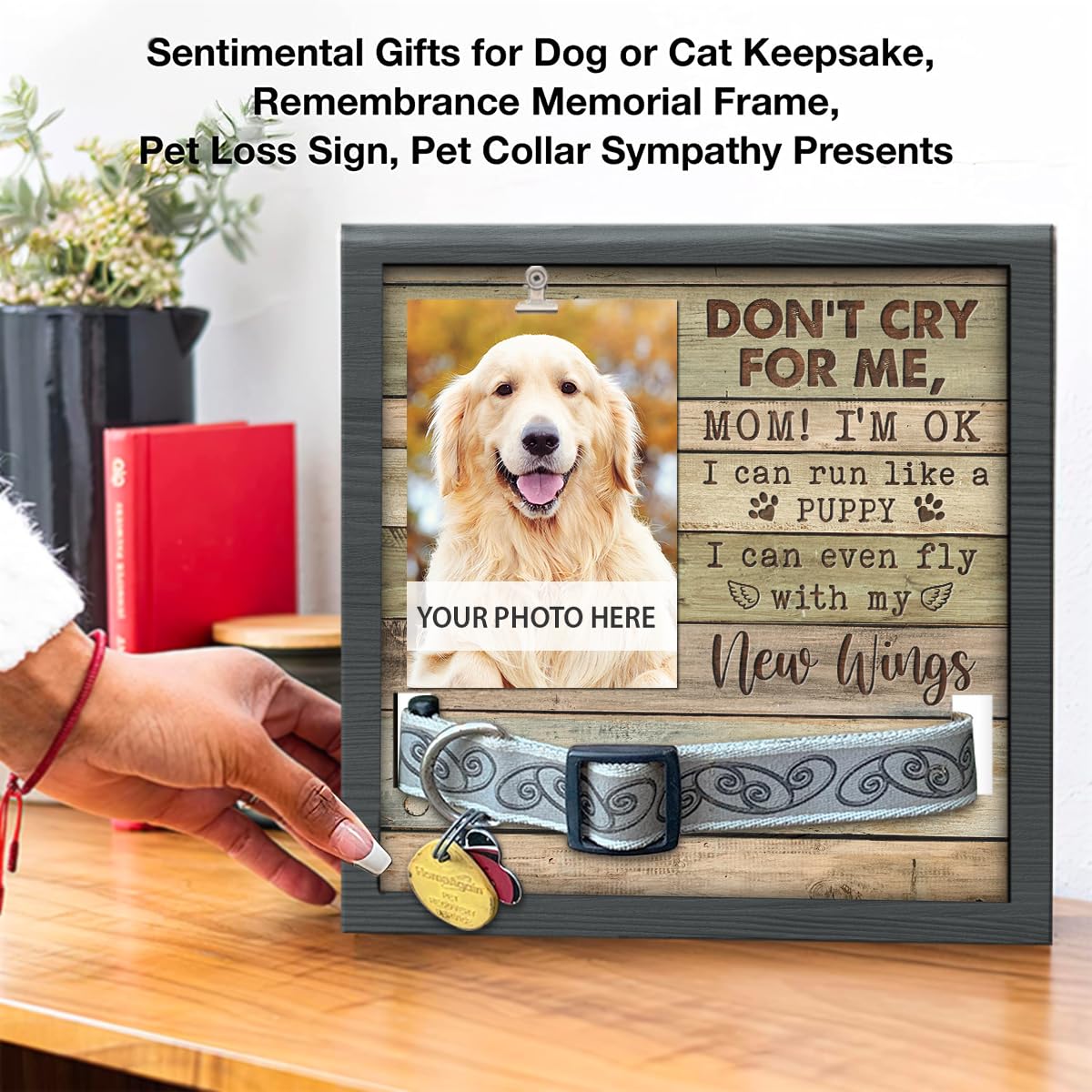 Pawfect House Dog Memorial Gifts For Loss Of Dog, Pet Memorial Collar Frame, Dog Bereavement Gifts, Custom Pet Memorial Gifts, P