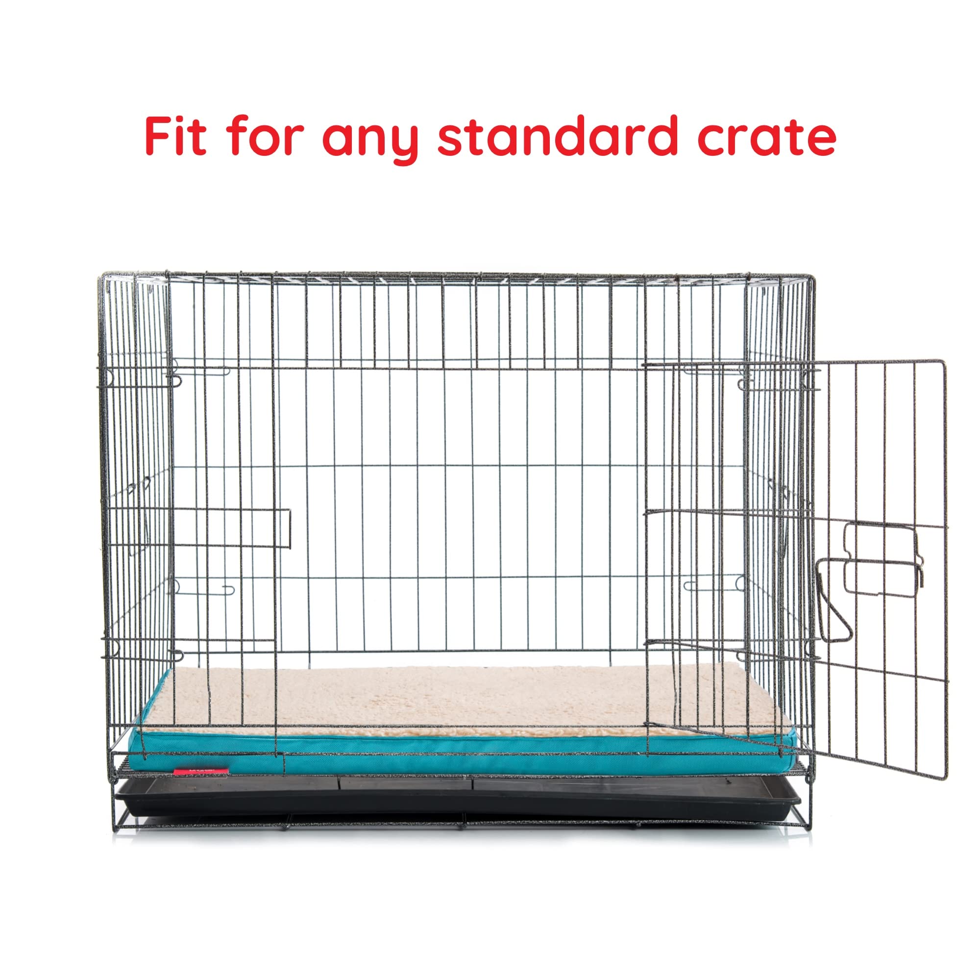 Brindle Dog Bed - Orthopedic Pet Bed - Dog Crate Bed With Machine Washable Cover - 2' Medium Dog Bed - Teal