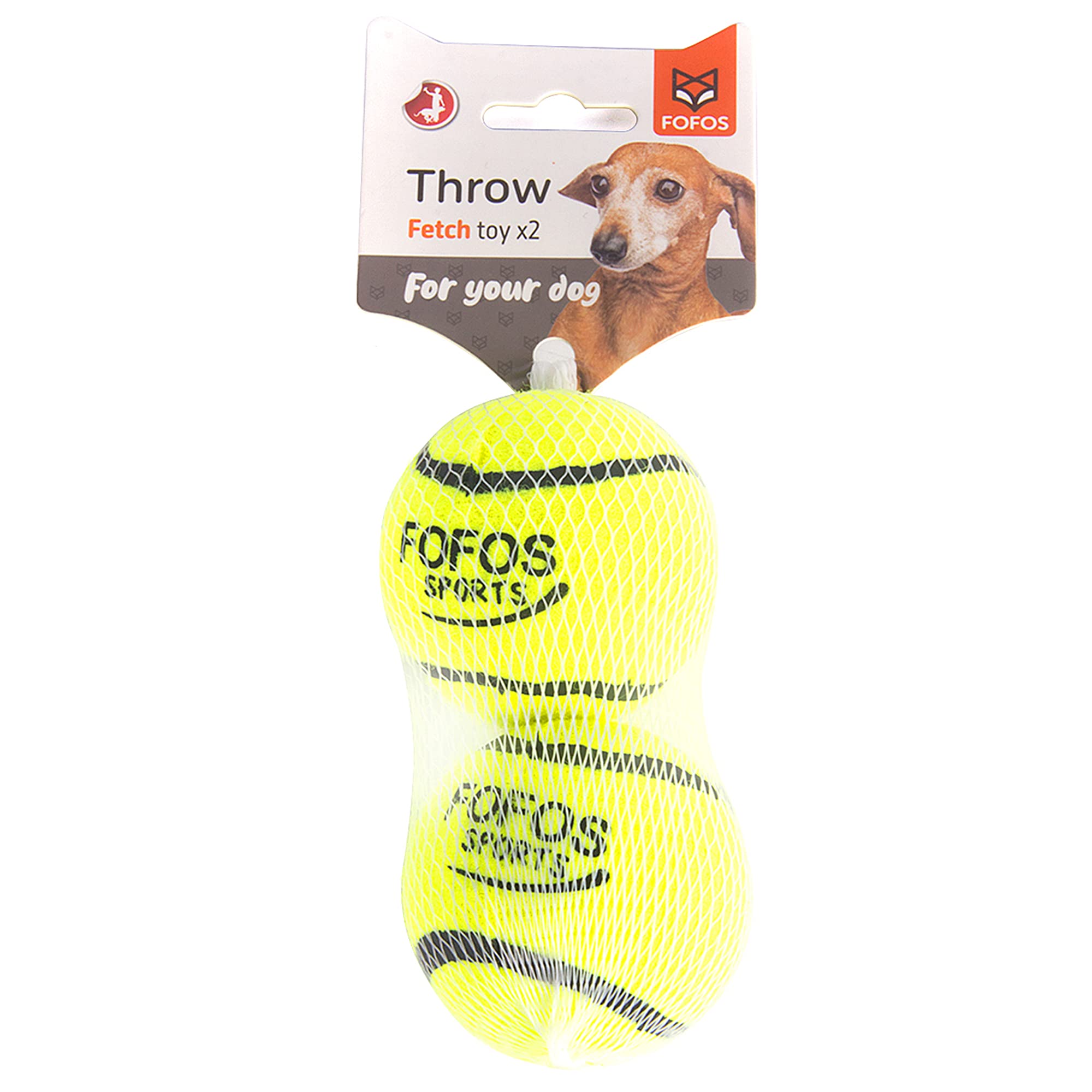 BarkButler x Fofos Sports Fetch Ball Dog Toy Set,Yellow(Pack of 2)|for All Dogs Under 20kg|Squeaker Inside|Durable Pet Toy|100% 