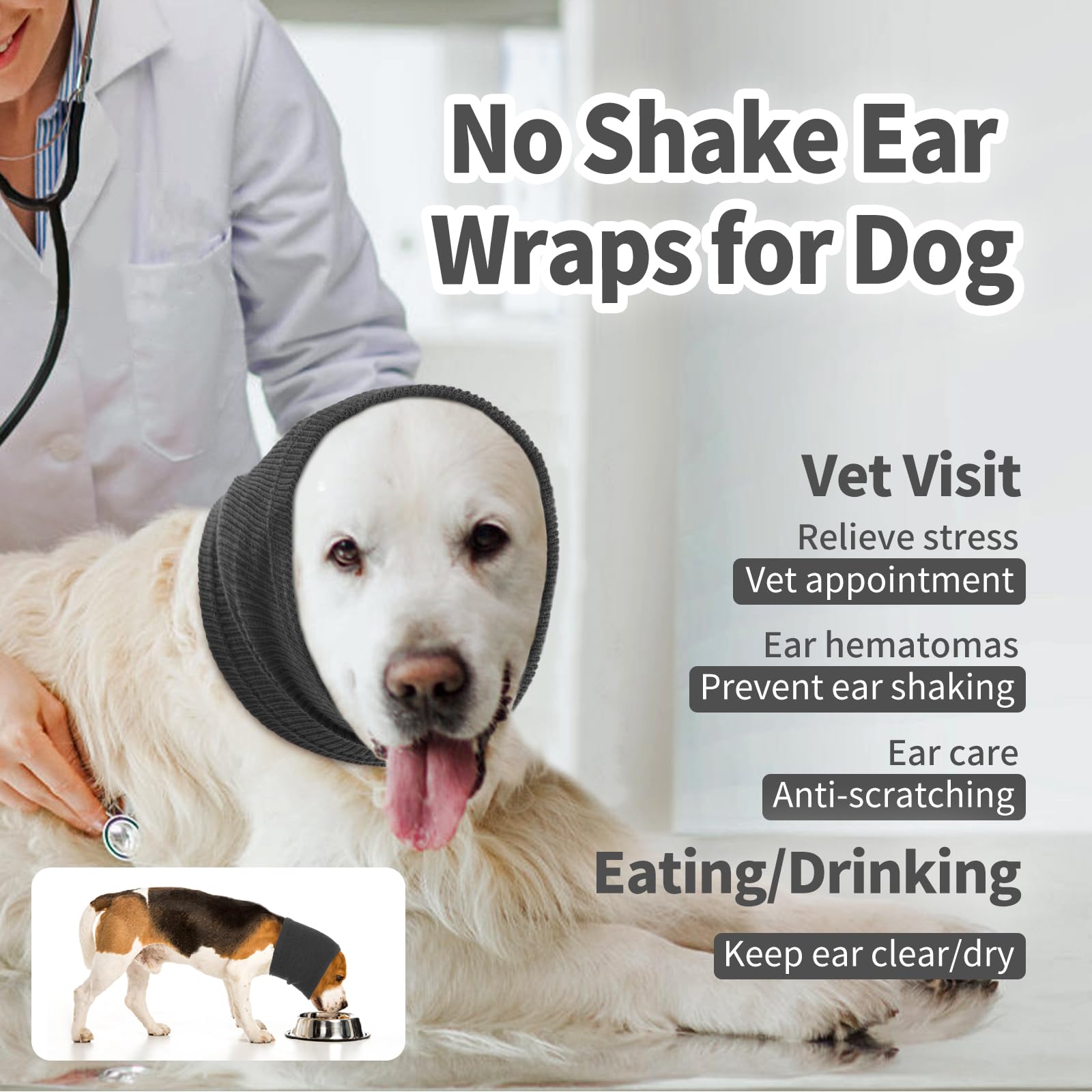Nanaki Dog Calming Hoodie Quiet Head Cover Sleeves - Ear Covers Hood For Noise Bath, The Grooming And Force Drying Head Protecti