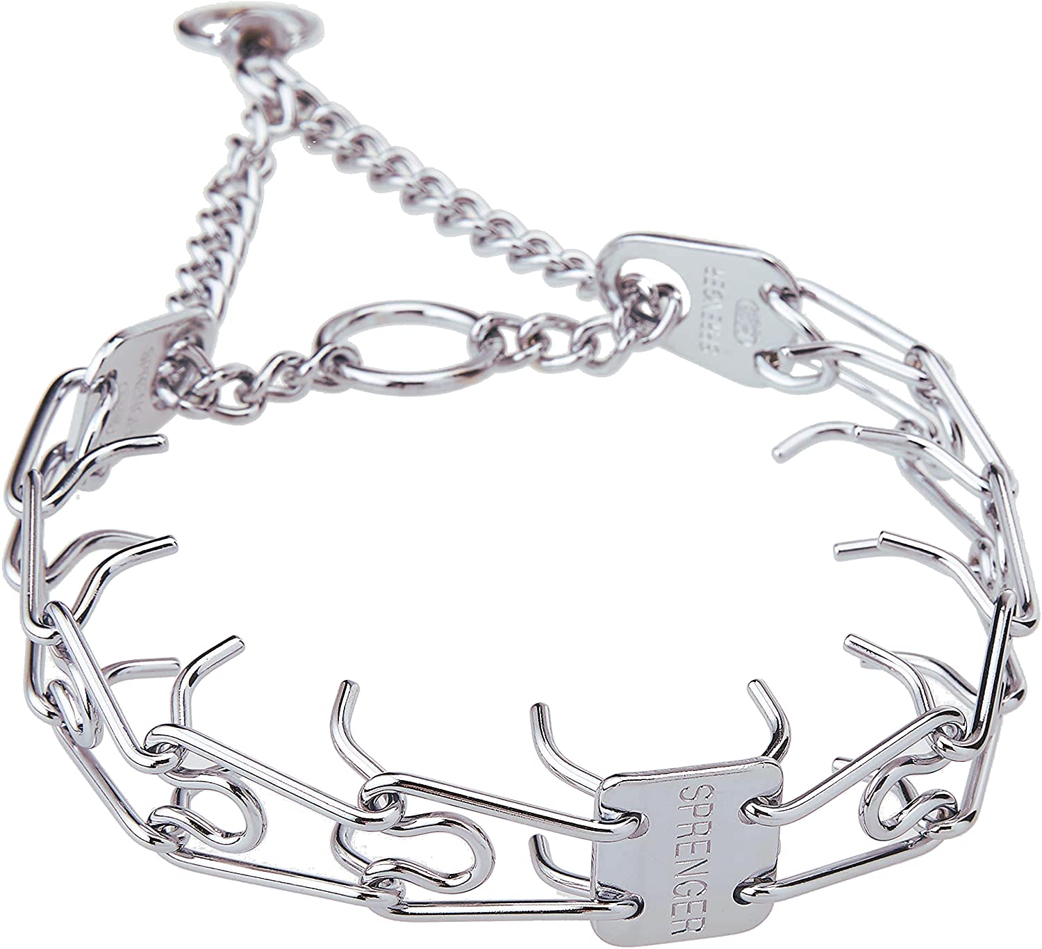 Herm Sprenger Heavyweight Prong Collar 25' Long For Necks Of Up To 22', Chrome Plated Steel
