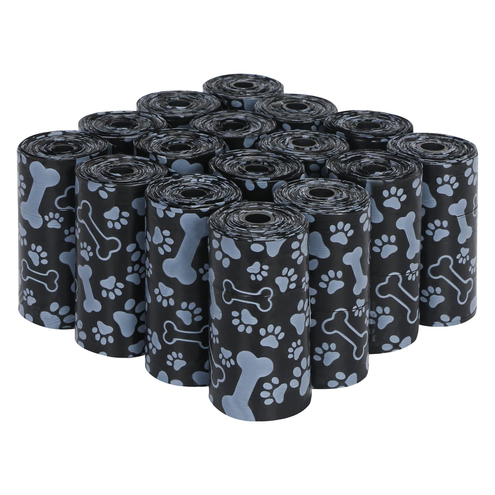 Petshome Dog Poop Bags, Dog Waste Bags [Extra Thick][Leak-Proof] Eco-Friendly 16 Rolls, 240 Bags Pattern