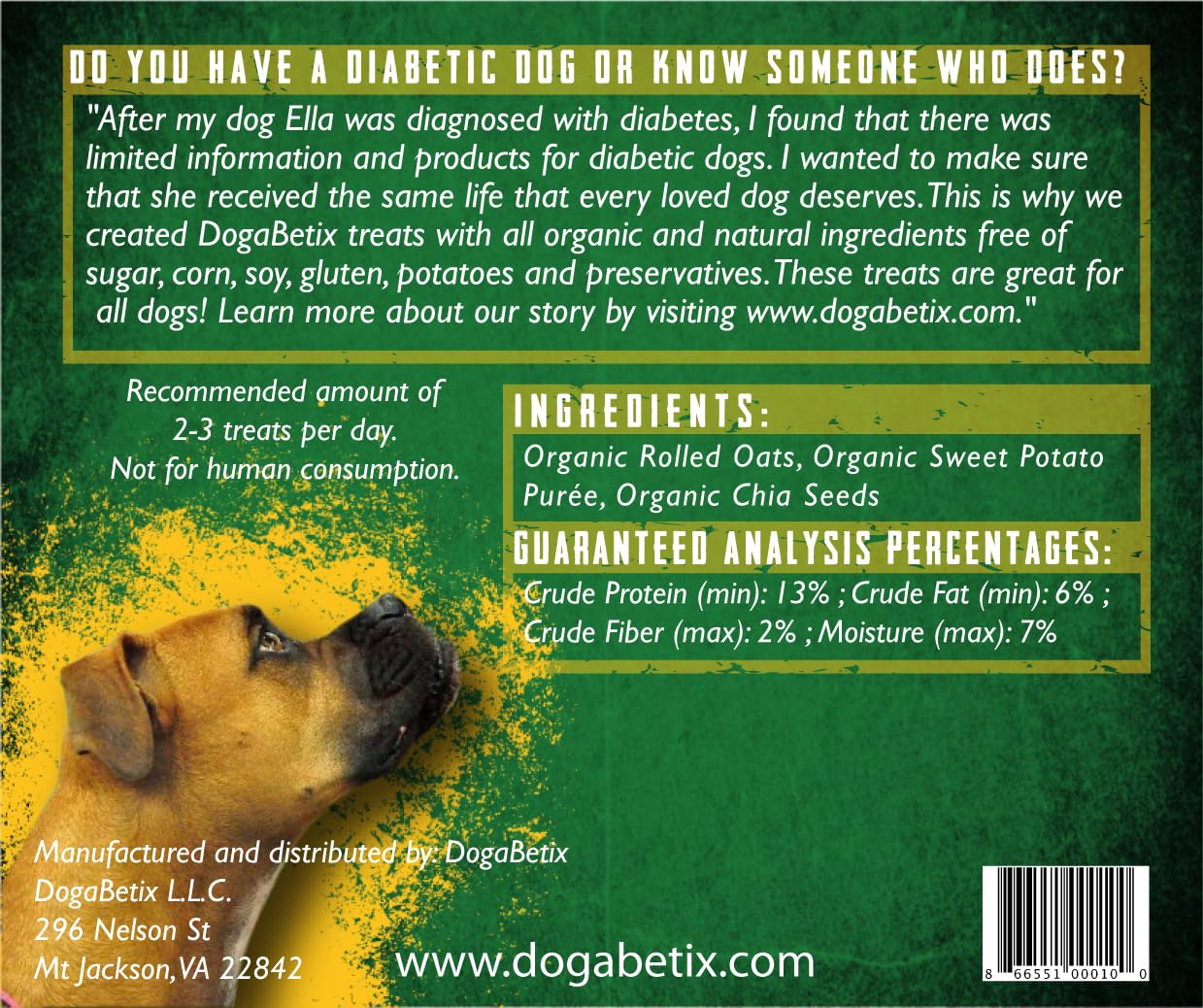 DogaBetix Diabetic Dog Treats - Low Glycemic, Vet Approved, 24 oz - 3 Flavors - Made in USA