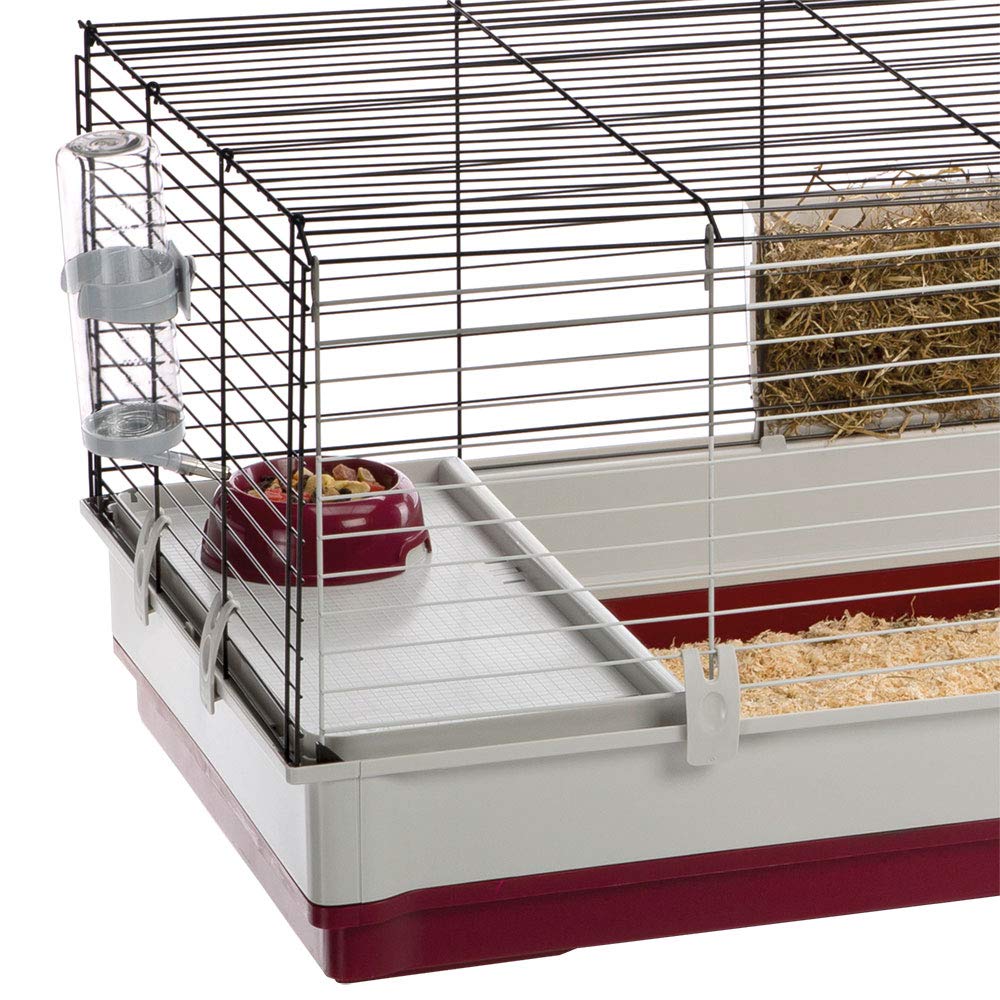 Ferplast Krolik Extra-Large Rabbit Cage W/Wire Extenstion | Rabbit Cage Includes All Accessories & Measures 55.9L X 23.62W X 19.
