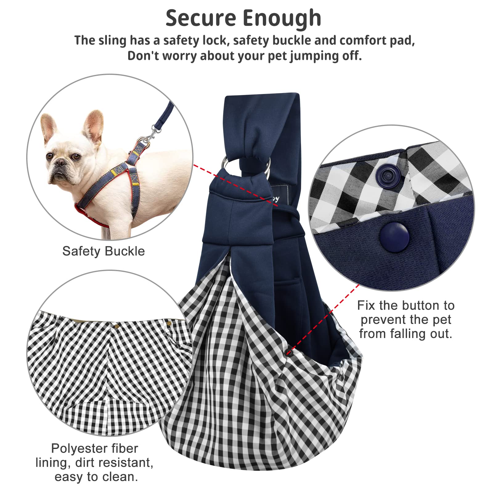 Cuby Dog And Cat Sling Carrier - Hands Free Reversible Pet Papoose Bag - Soft Pouch And Tote Design - Suitable For Puppy, Small