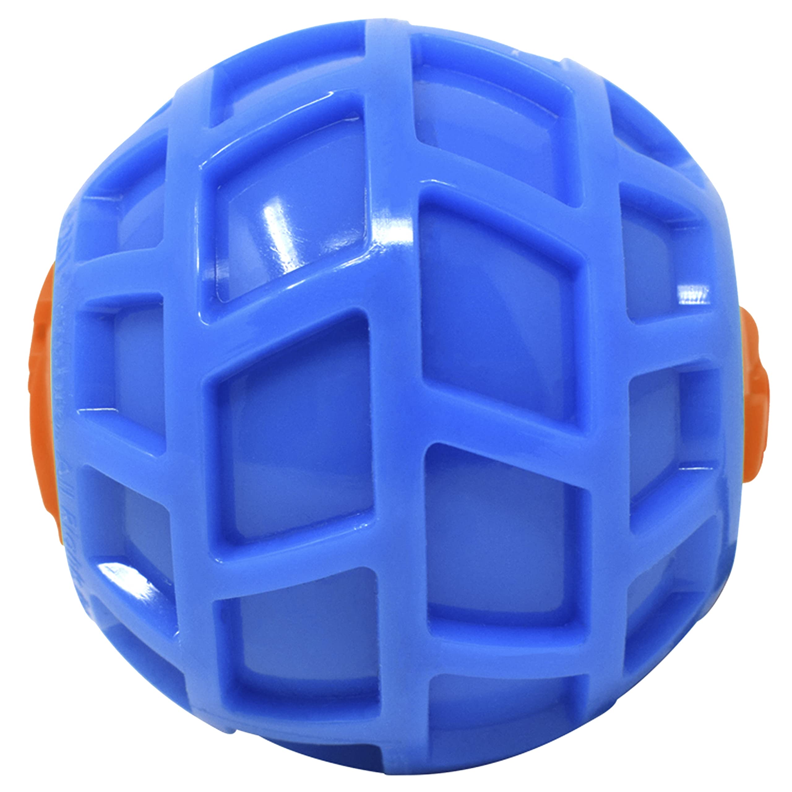 Nerf Dog 4In Tpr Exo Squeak Ball - Blue/Orange, Large Breeds