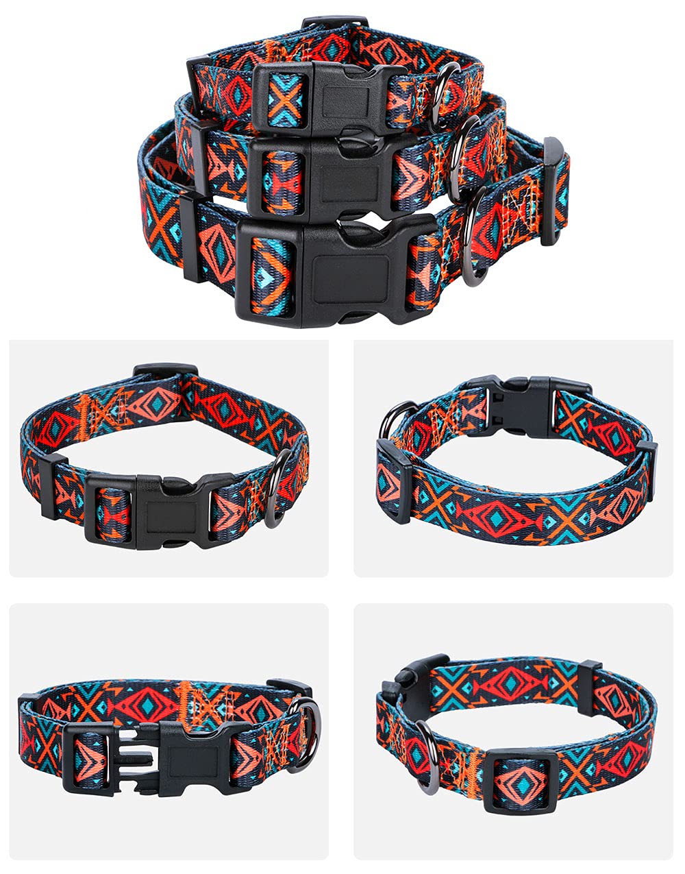 Rhea Rose Tribal Dog Collar Aztec Pattern Adjustable Collars Medium