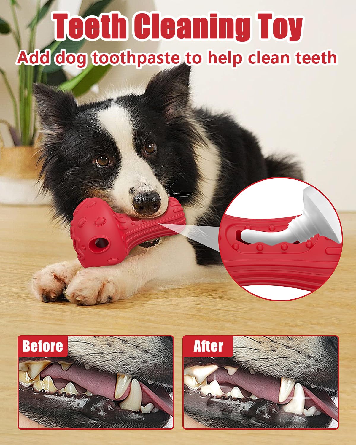 Dog Chew Toys For Aggressive Chewers, Rubber Treat Dispensing Stimulation Toy To Keep Them Busy, Durable Interactive Enrichment