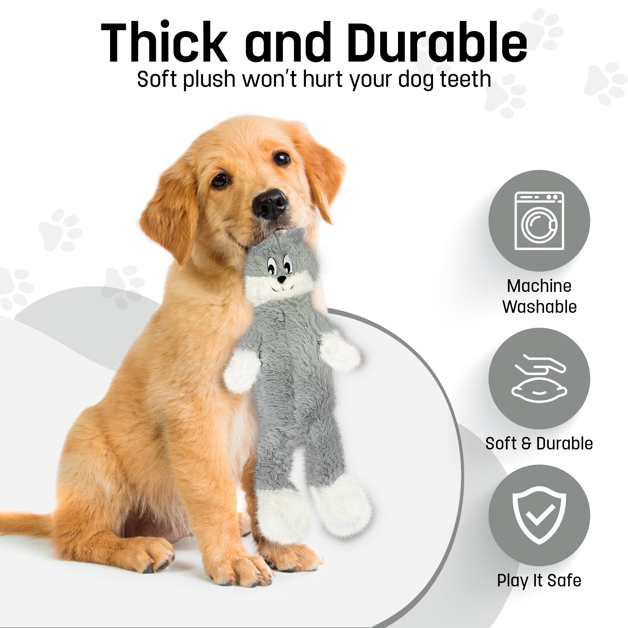 Fga Marketplace Grey Rabbit Dog Toy Flat No Stuffing No Squeak, Funny Style Will Entertain Your Dog For Hours, Recommended For Small And Medium Dog 21 Inch Long