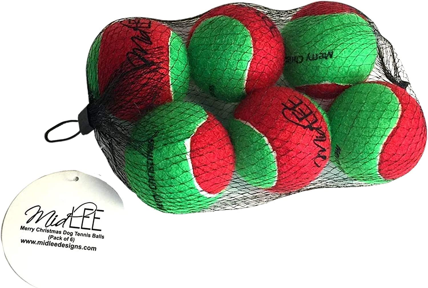Midlee Merry Christmas Dog Tennis Balls (Regular)