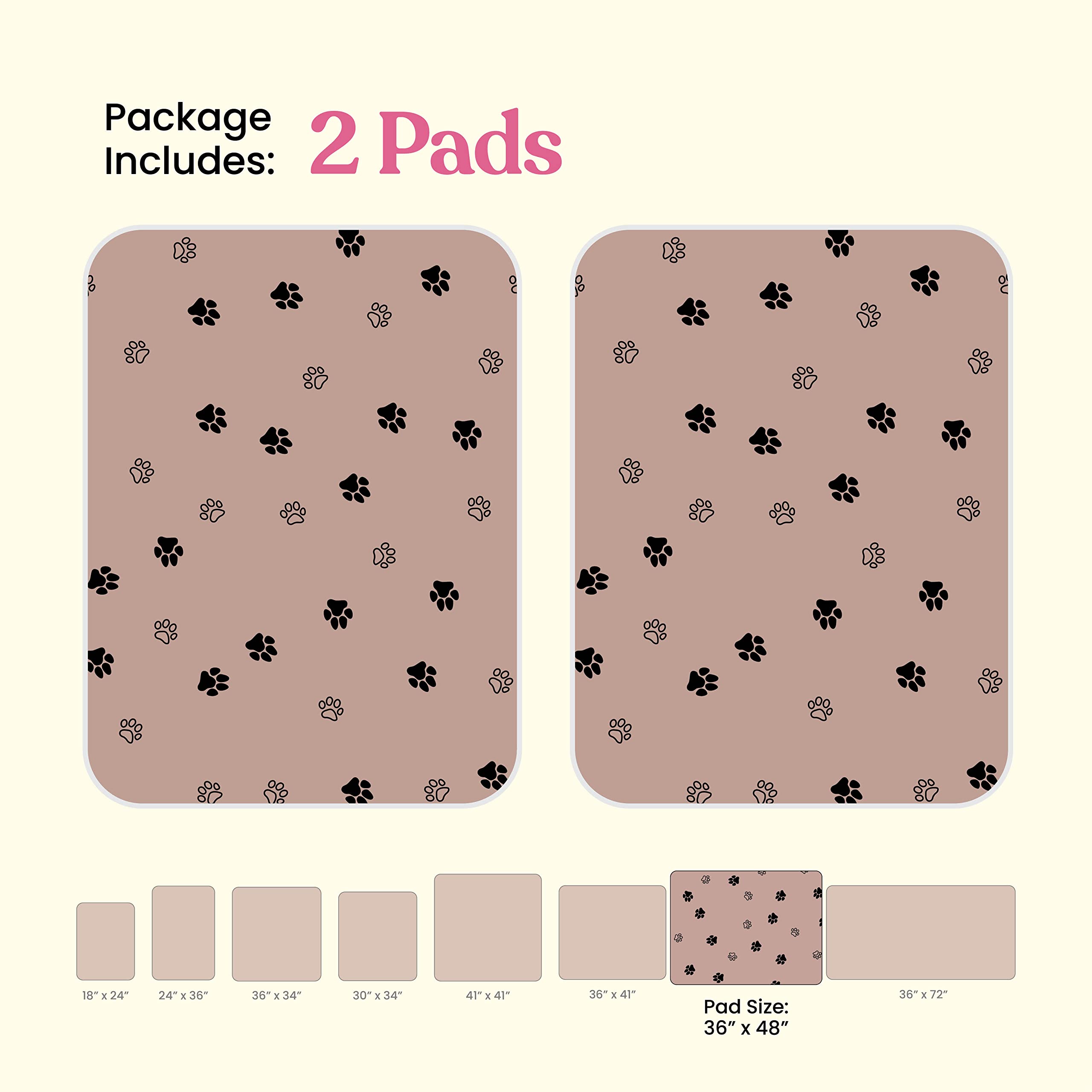 Super Absorbent Washable Pee Pads For Dogs - 2-Pack Superior Reusable Puppy Pads Pet Training Pads -100% Waterproof Dog Pee Pad Protects Against Urine Leakage Non-Slip Grip Prevents Slipping& Bunching