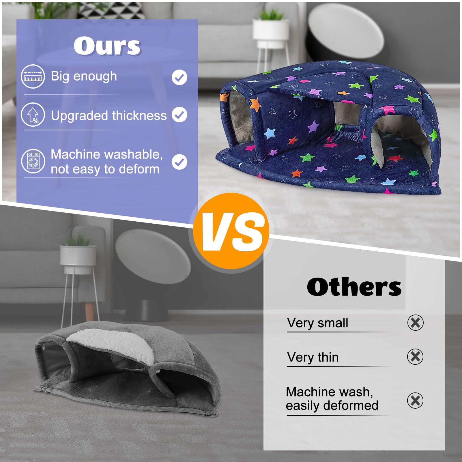 Unicorn Catcher Guinea Pig Hideout Large Guinea Pig Bed Cozy Guinea Pig House Warm Guinea Pig Tunnel Washable Guinea Pig Accesso