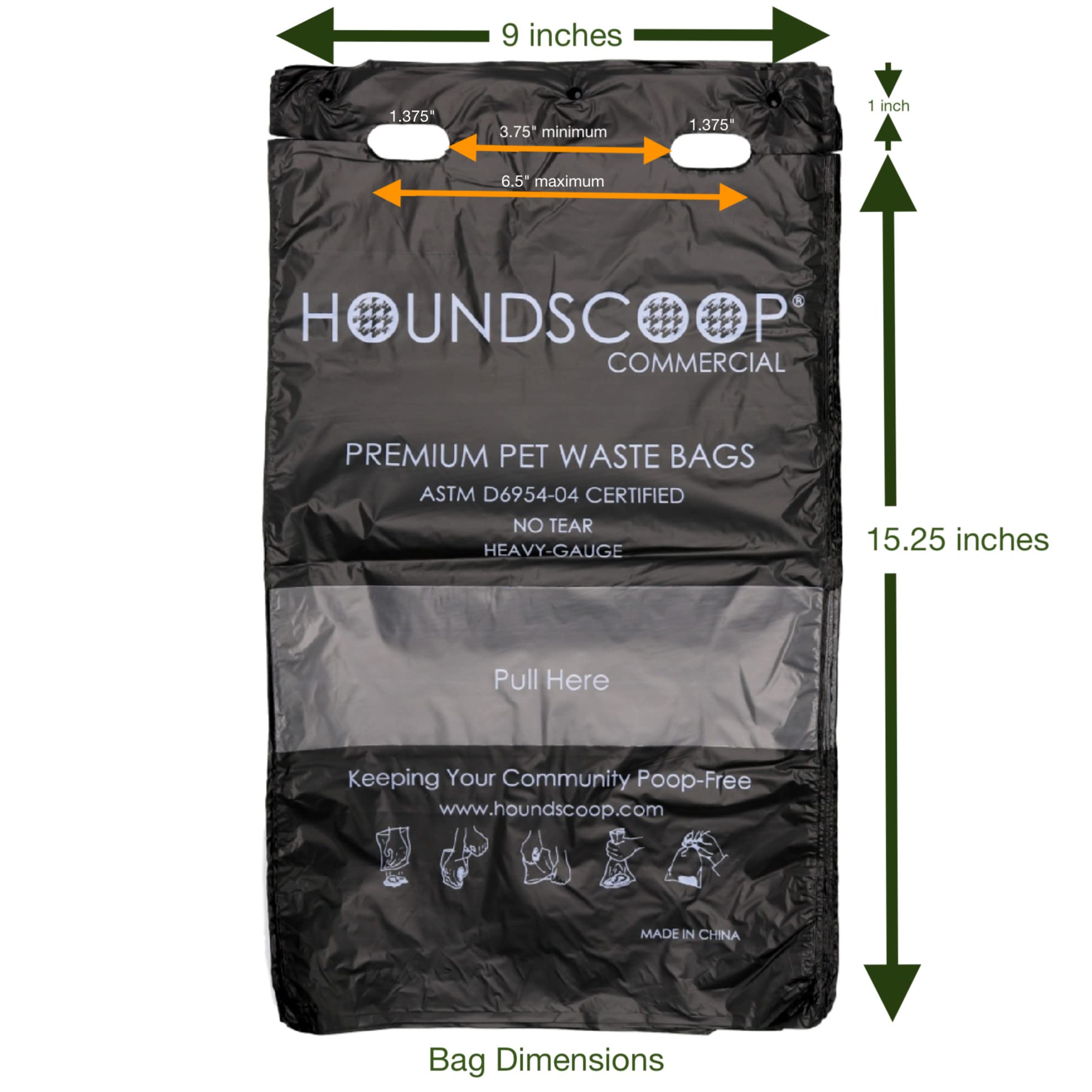 Houndscoop 800 Count Pull-Strap Header Pet Waste Bags, 8 Header Packs Of 100 Bags, Dog Waste Station Bags For Hoa, Residential, Xl And Strong, Easy Single Pull For Poop Station Dispensers