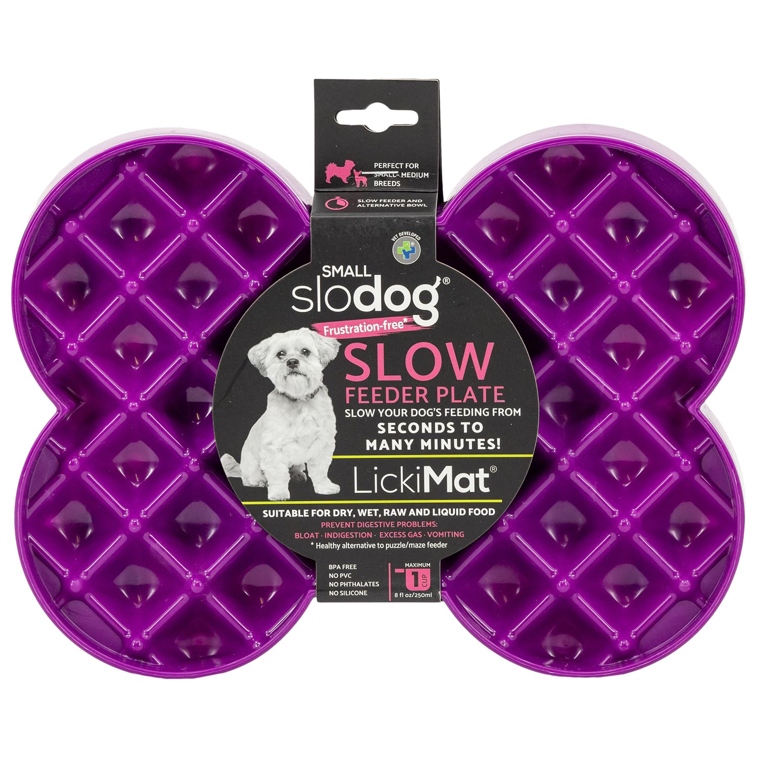 LickiMat Small Slodog Suitable for Wet Food, Raw Food, Kibble and Treats. Perfect Feeder for Small and Medium-Sized Dogs. No Gul