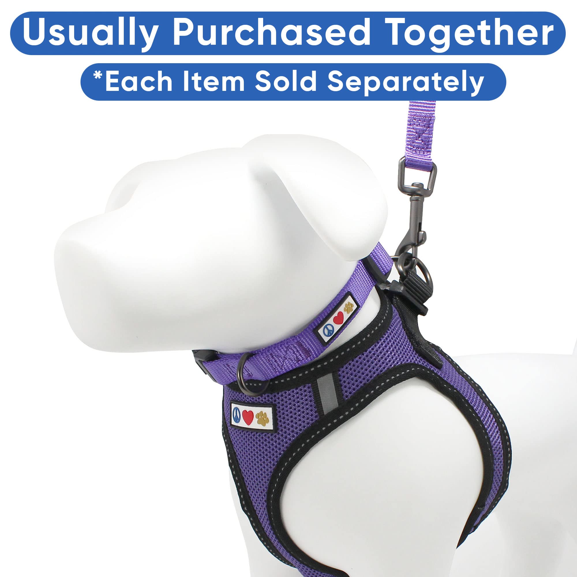 Pawtitas Adjustable Mesh Reflective Dog Harness Xl Purple