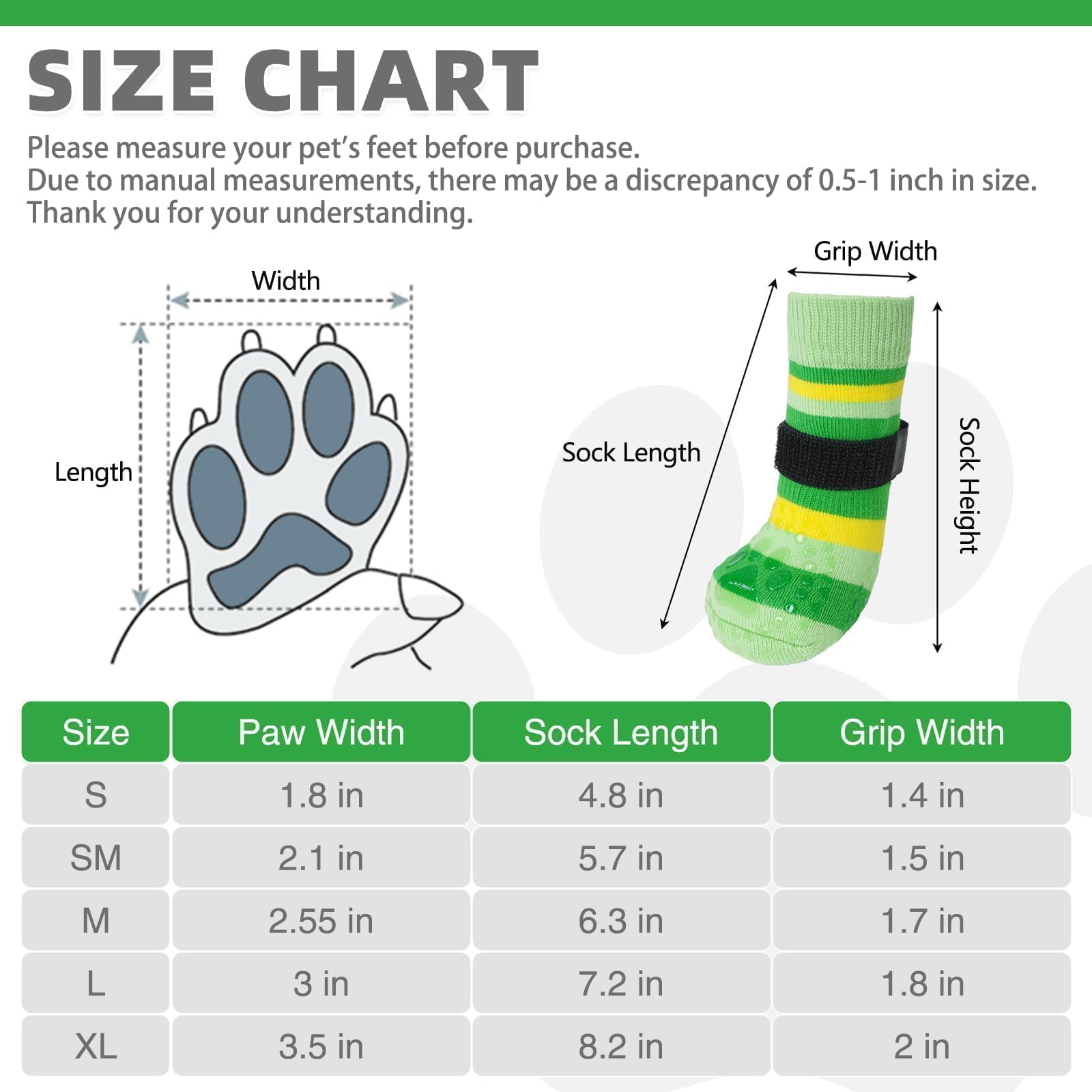 KOOLTAIL Easter Anti Slip Dog Socks for Cold Pavement to Prevent Licking Paws with Grippers, 3 Pairs Paw Protector, Double Sides