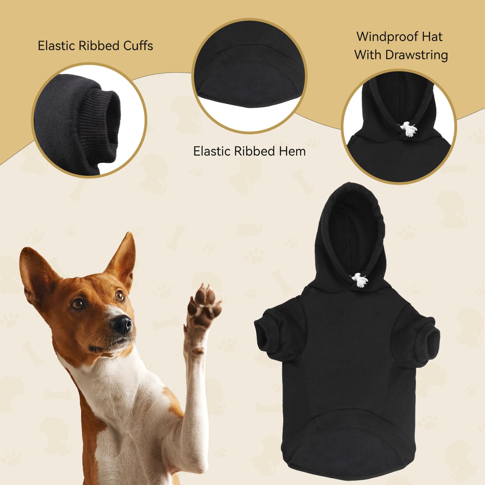 Security Dog Sweatshirt - Warm & Cozy Brushed Fleece Interior, Pocket, Large Dogs (L)