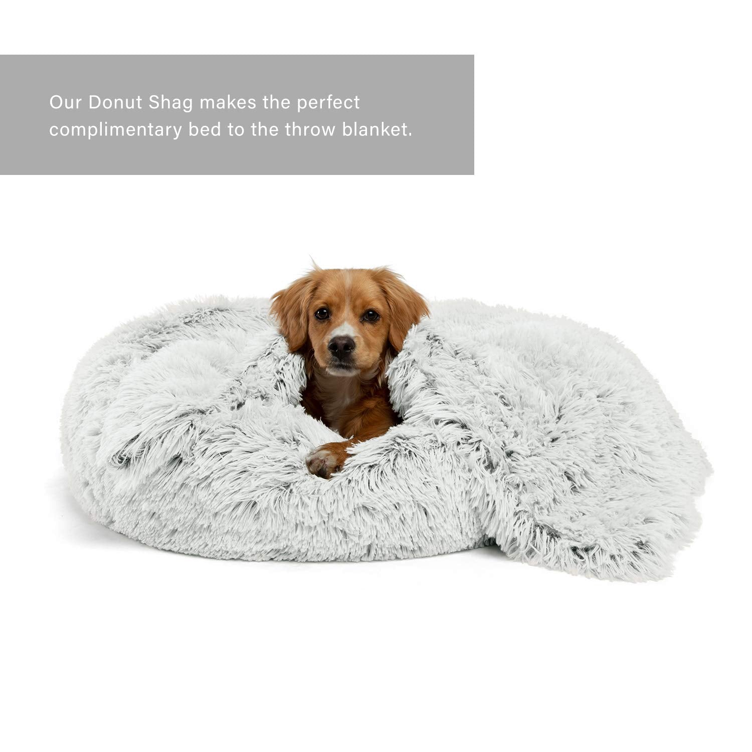 Best Friends By Sheri Calming Shag Fur Pet Throw Blanket, Frost, 30'X40'