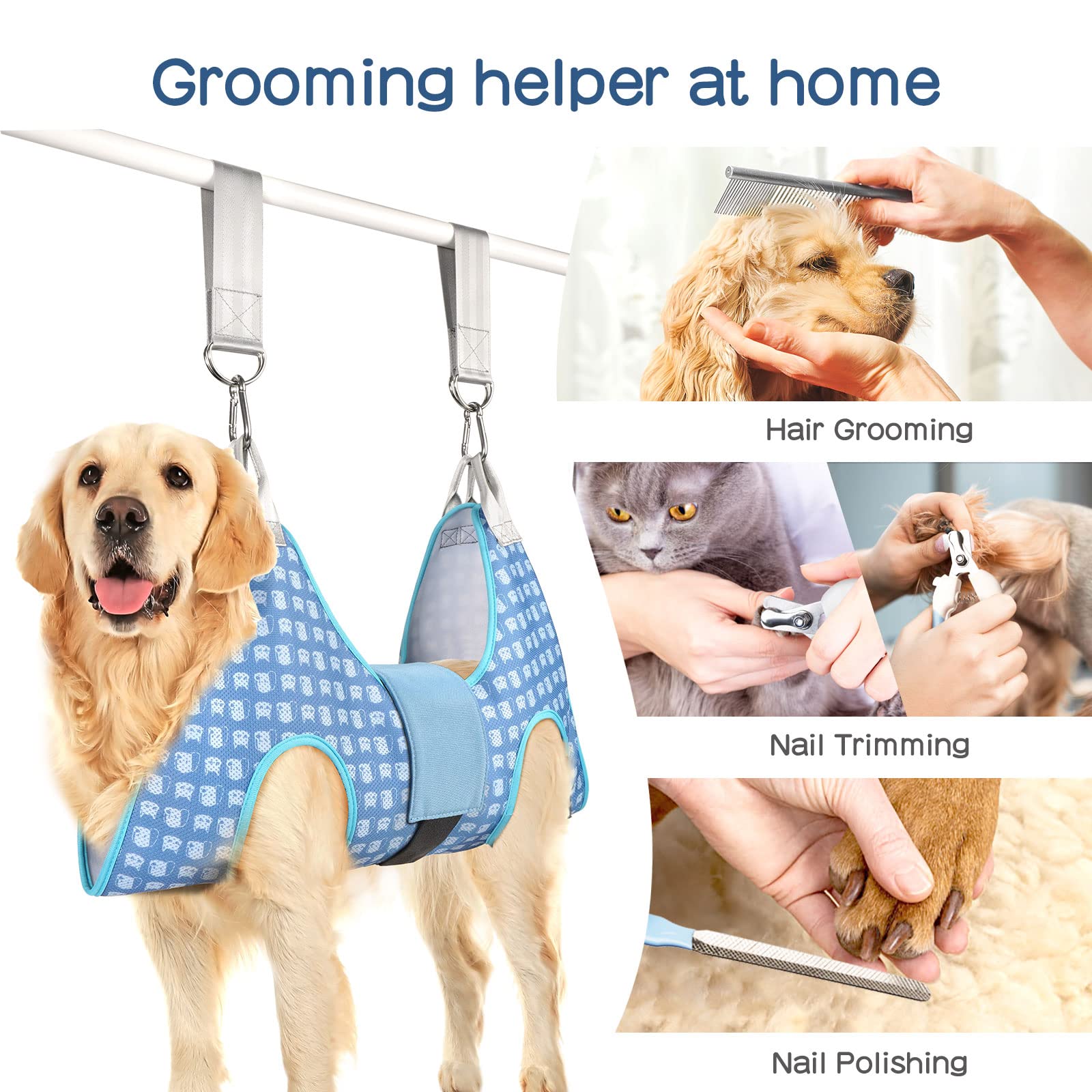 Doggydobby Dog Grooming Hammock, Pet Grooming Hammock Harness For Large Dogs, Dog Hanging Sling For Nail Clipping/Trimming/Cutti