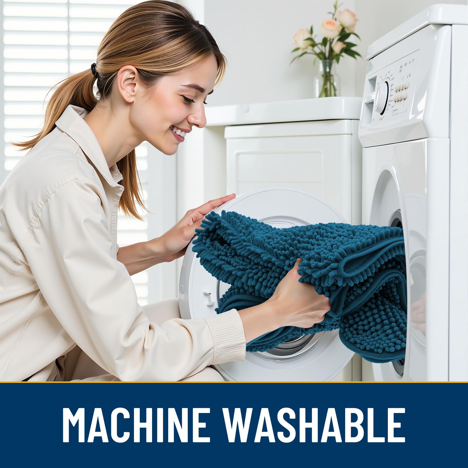 Smiry Dog Bed Mat 36X24, Ultra Soft Non-Slip Washable Quick Dry Chenille Dog Sleeping Mattress For Large Jumbo Medium Small Dogs