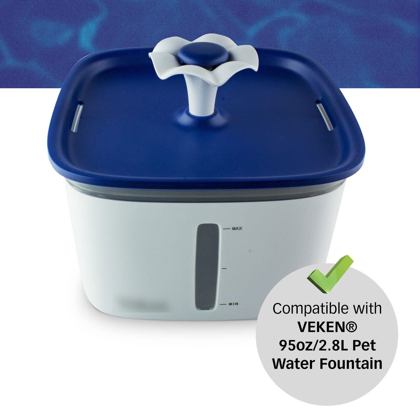 PET STANDARD Water Filters, Compatible with VEKEN 95oz/2.8L Fountain, Pack of 12