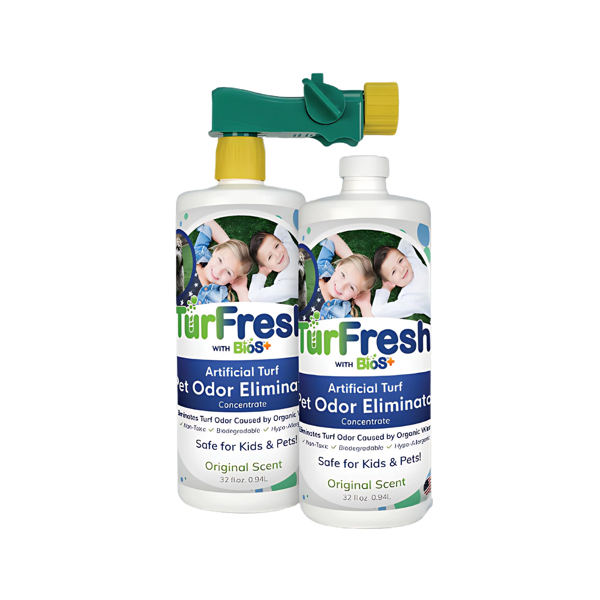 Bioturf Bios+ Artificial Turf Pet Odor Eliminator Concentrate 2 Pack; Organic, Non-Toxic, Eco-Friendly Enzyme Cleaner; Outdoor U