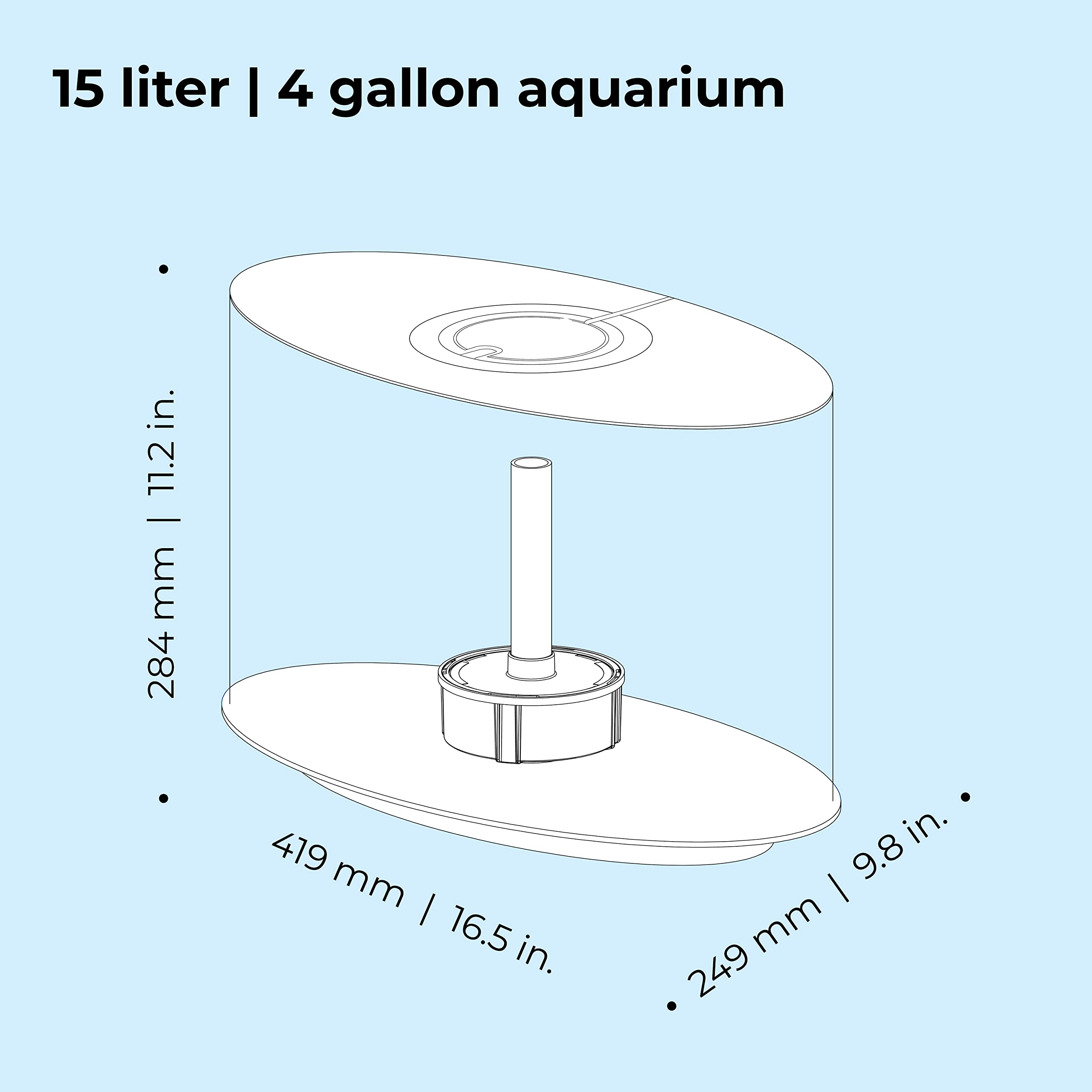 Biorb Loop 15 Acrylic 4-Gallon Aquarium With Multi-Color Remote-Controlled Led Lights Modern Compact Tank For Tabletop Or Desktop Display, White-Trimmed Tank