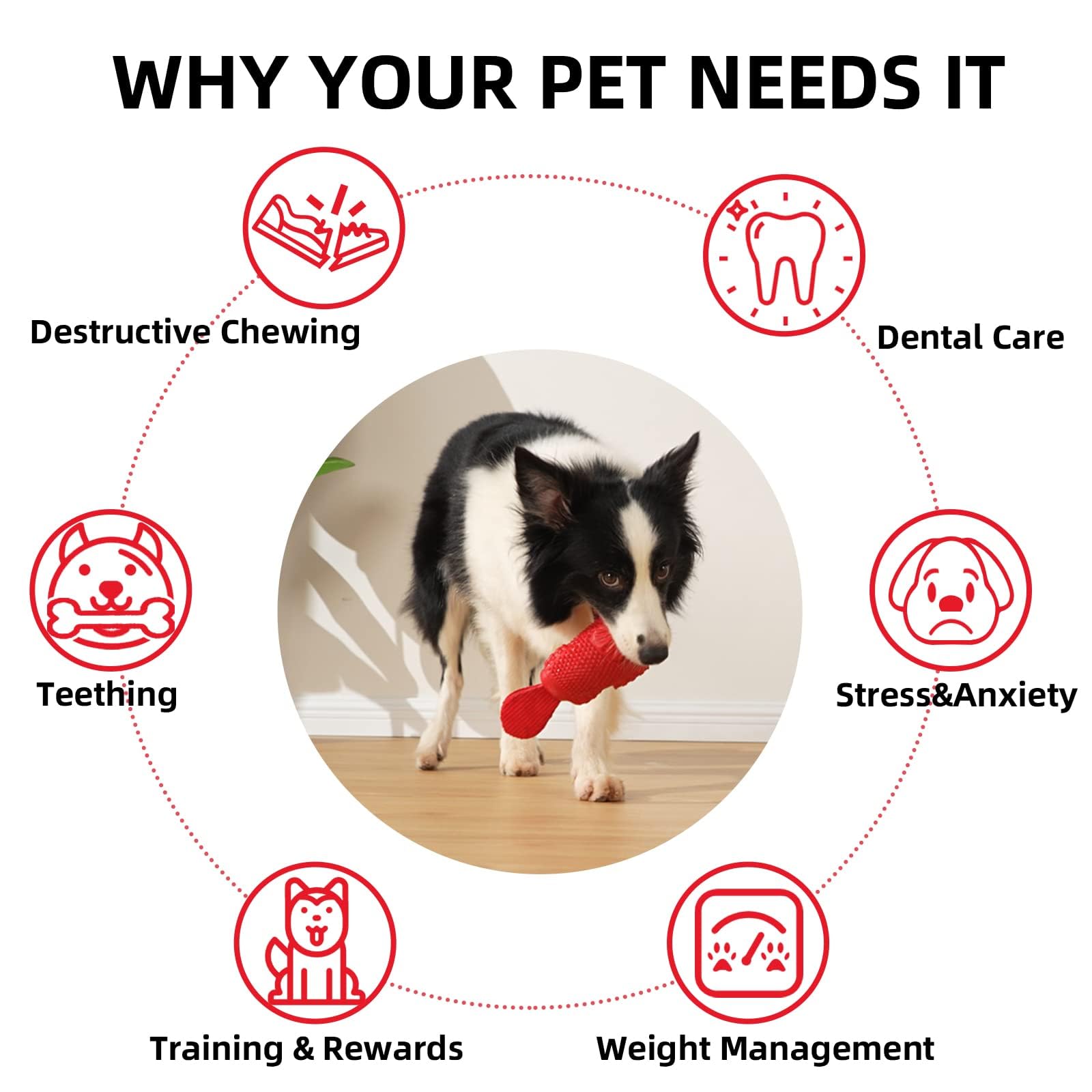 Tough Squeaky Dog Toys For Aggressive Chewers Large Breed, Dog Chew Toys, Super Chewer Dog Toys, Rubber Dog Toys For Large Dogs,