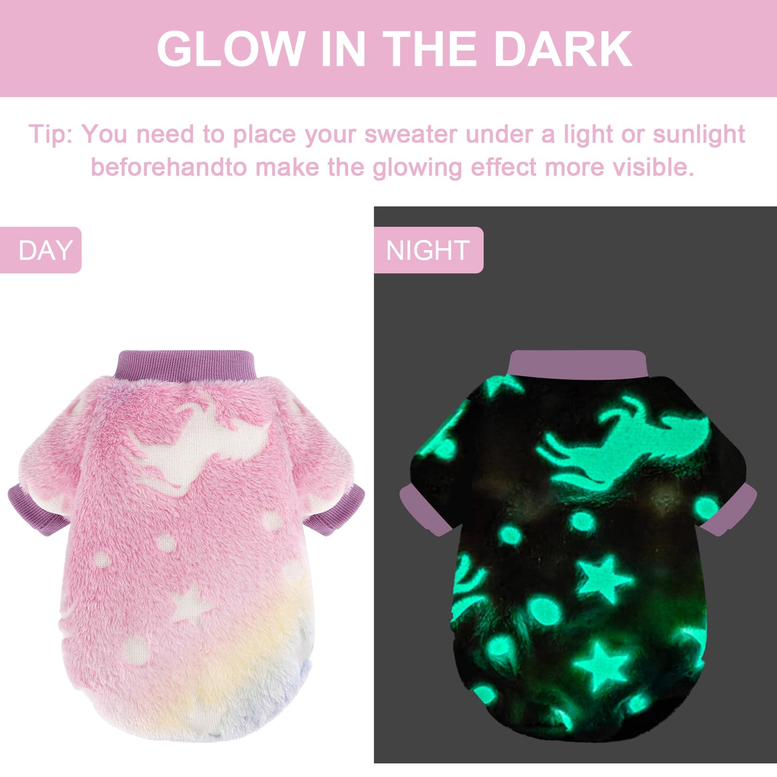 Dog Sweaters For Small Dogs Night Glow Valentine'S Day Clothes, Warm Pullover Sweatshirt, Winter Pet Coat Jacket Cat Costume, Pu