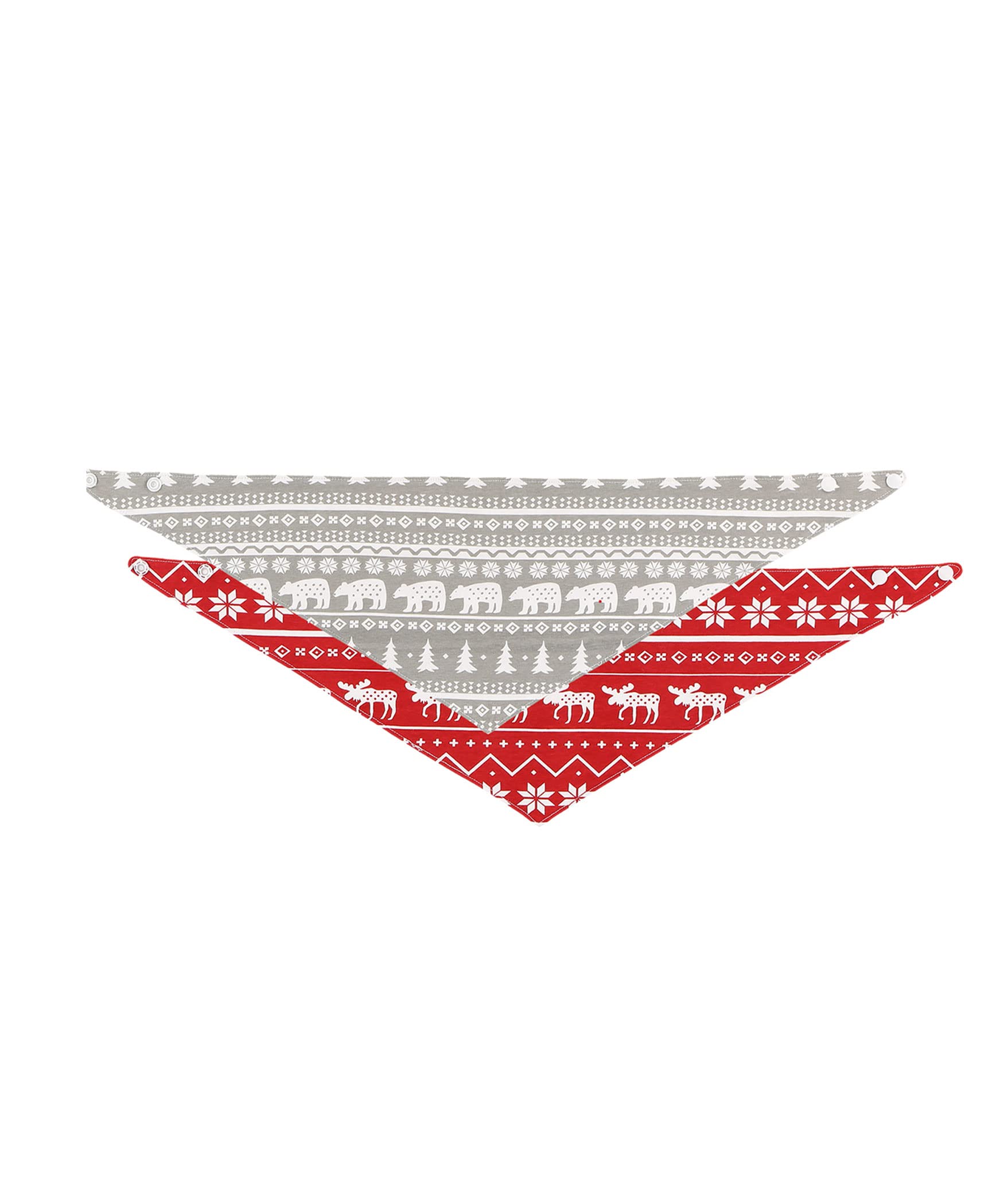 Lazy One Reversible Dog Bandana, Cute Accessories For Pets, Moose, Bear, Winter (X-Small/Small, Nordic Dog)