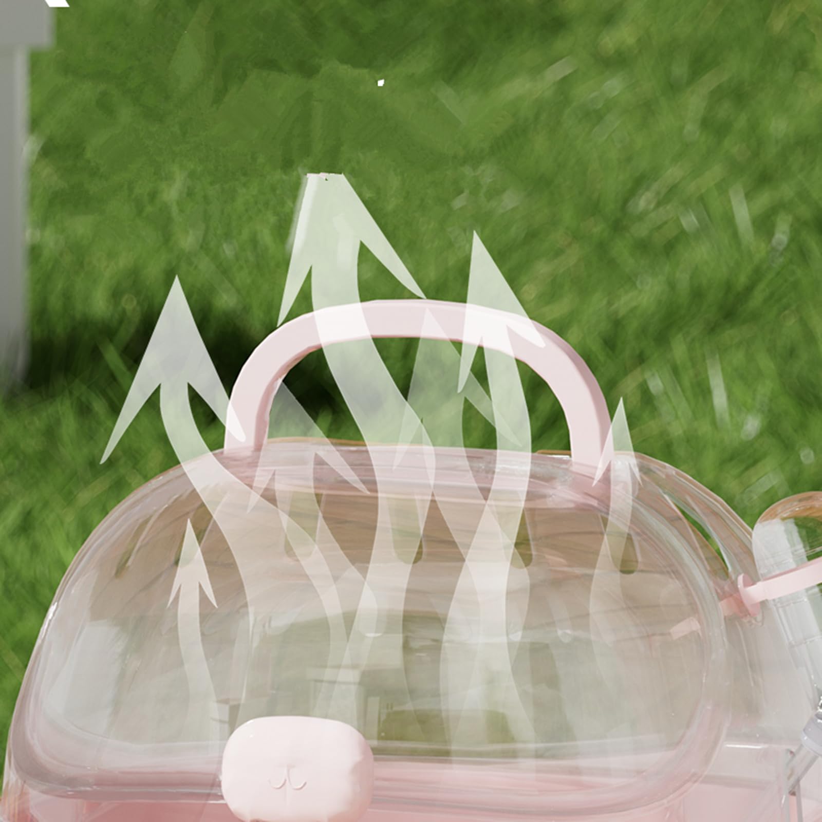 Misyue Small Pink Animal Carrier Cage with Water Bottle - Portable Hamster Travel Case for Gerbils, Mice, and Dwarf Hamsters