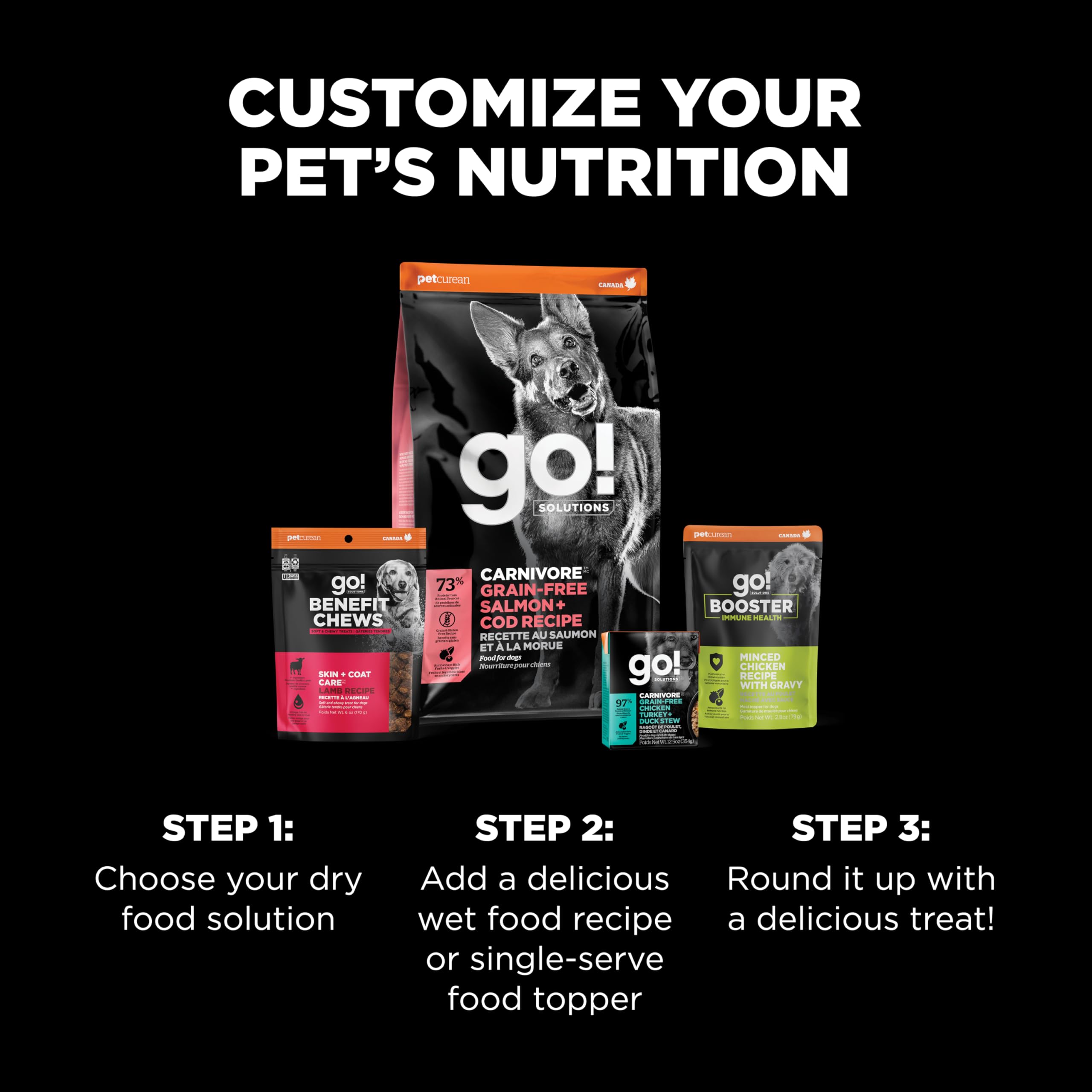 Go! Solutions Carnivore, Grain-Free, Protein Rich Dry Dog Food, Salmon and Cod Recipe, 12 lb Bag