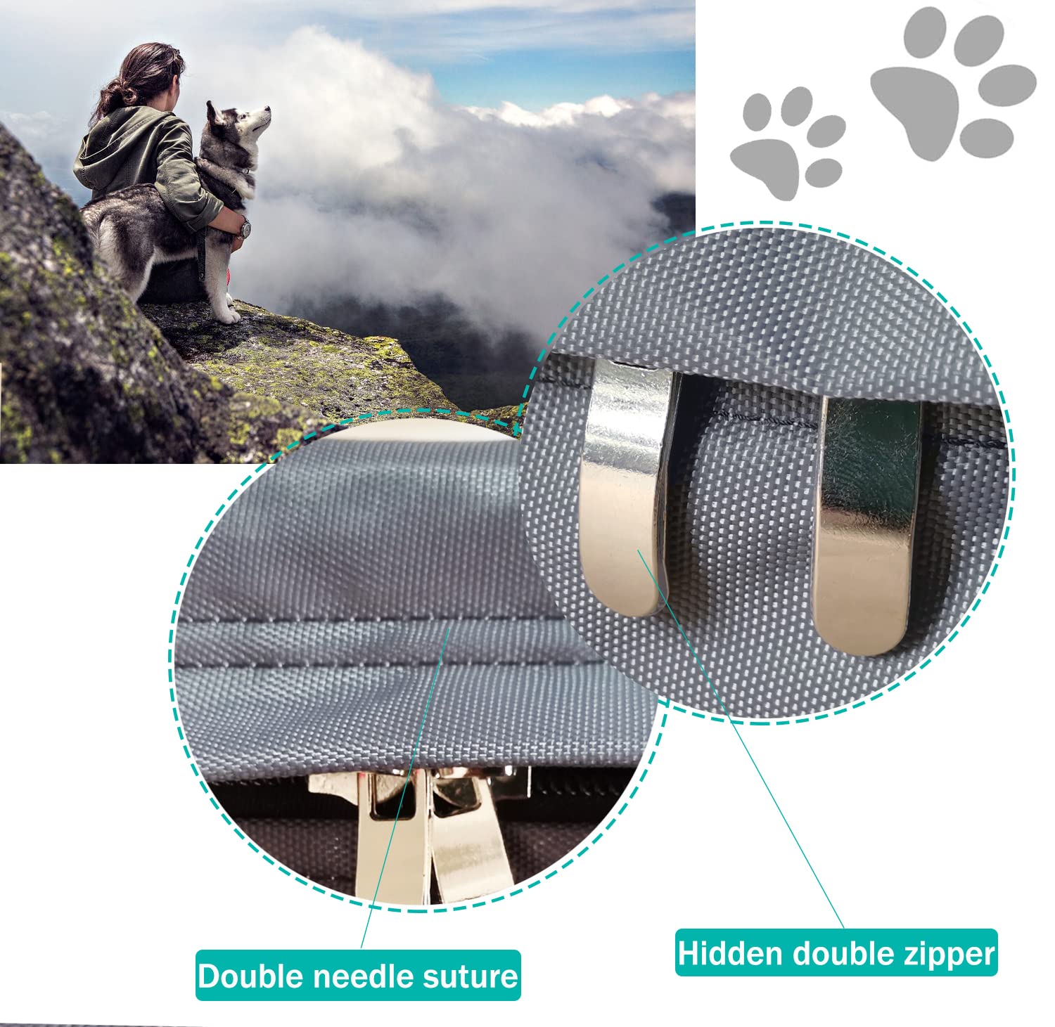 Dalema Dog Bed Cover 36L X 27W X 4H Inch.Waterproof Heavy Duty Durable Oxford Dog Bed Replacement Covers.Zipped Washable Removab