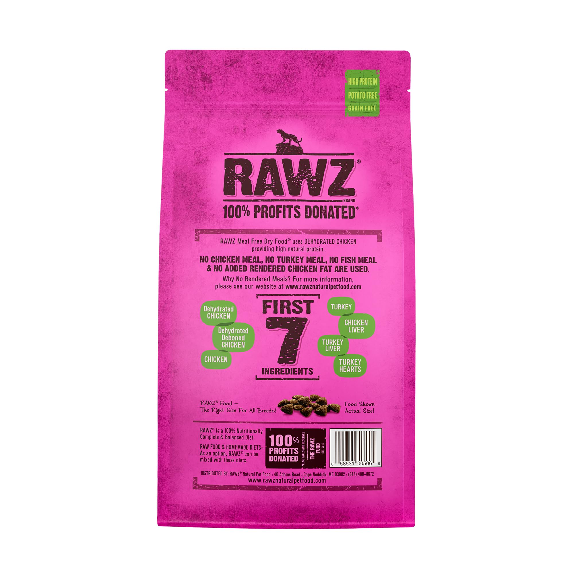 Rawz Dehydrated Chicken, Turkey & Chicken Recipe Natural Meal Free Dry Cat Food (3.5lb, Chicken & Turkey)
