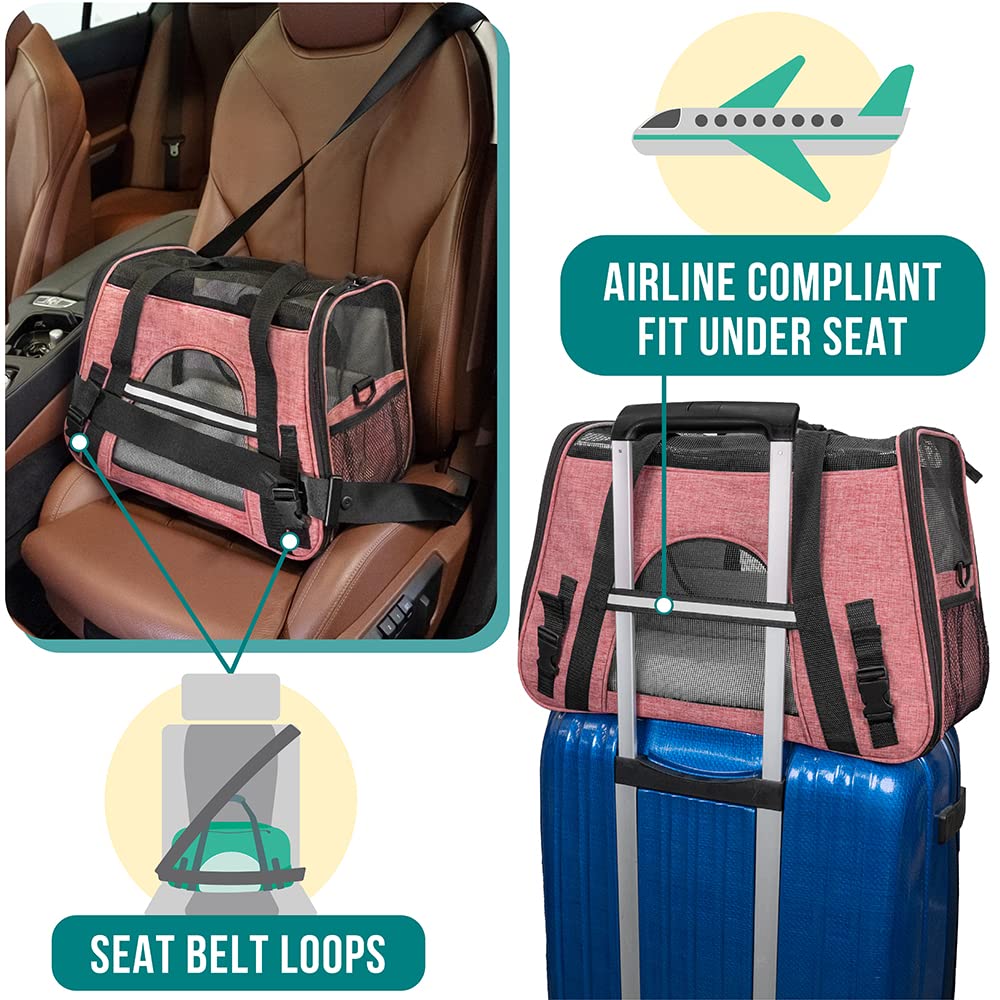 Petami Airline Approved Pet Carrier For Cat, Soft Sided Dog Carrier Small Dog, Cat Travel Supply Accessories Indoor Cats, Ventil