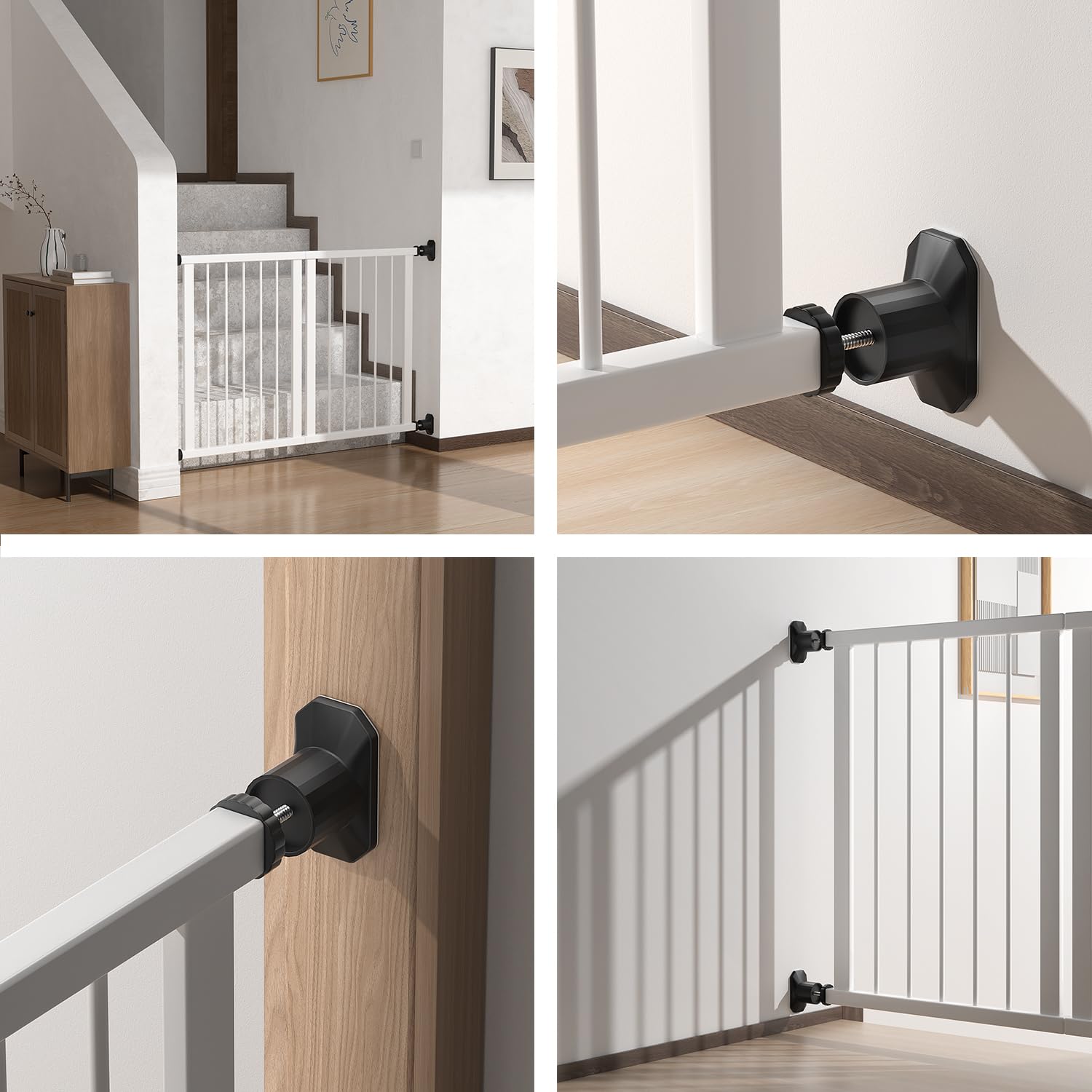ICERO Baby Gate Extender Wall Protector (4 Pack) Pressure Mounted Gates Extension Kit Extends 1.1-3.5 inches Child Safety Gates