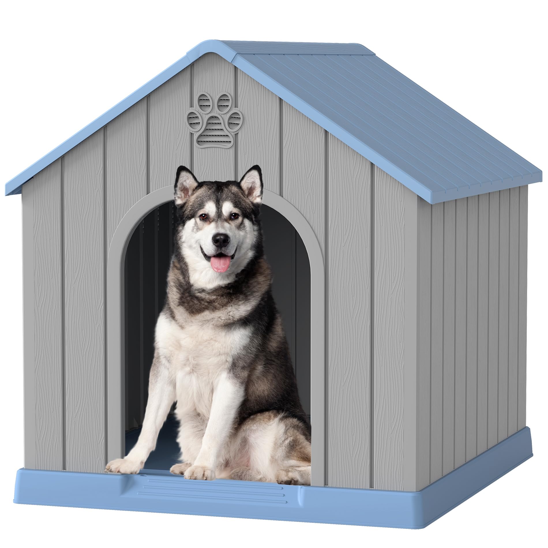 Fancyango Dog House Outdoor Indoor, Weatherproof Insulated Dog House with Elevated Floor and Air Vents for Small to Medium Dogs,