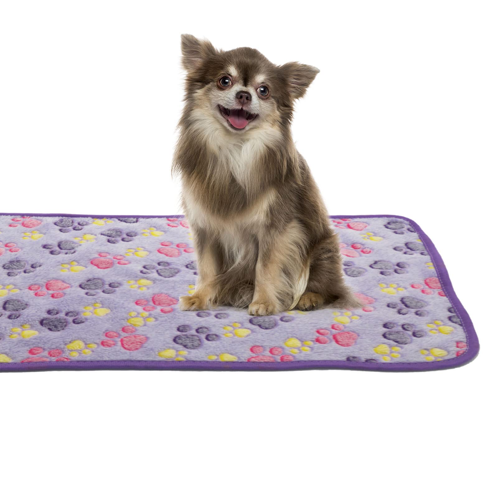 6 Pack Puppy Dog Blankets Super Soft Warm Sleep Mat Paw Print Blanket Fleece Pet Blanket Flannel Throw Dog Blankets for Small Do