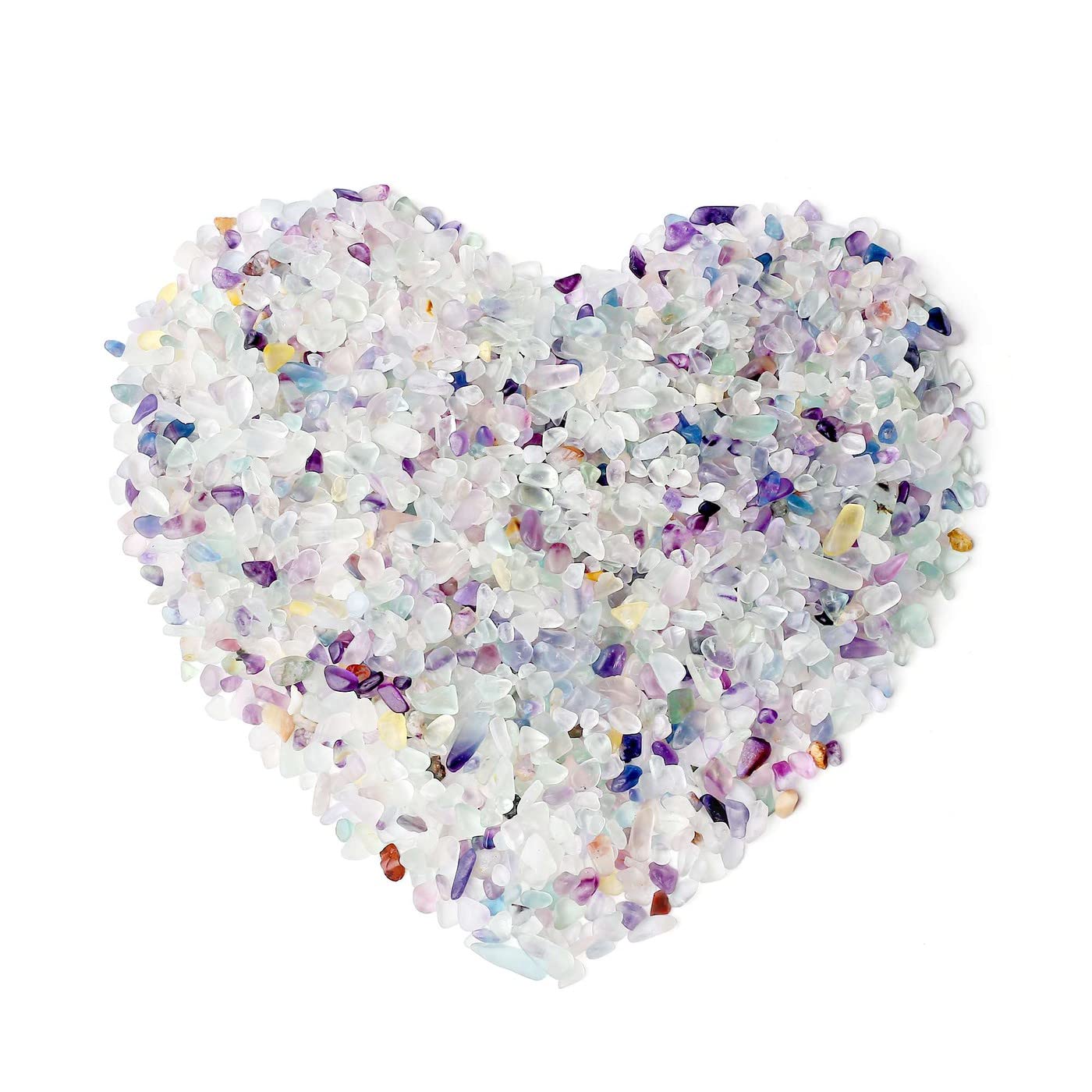 LAIDANLA Decorative Tumbled Gravel Fluorite Crystals Chip Polished Bulk Natural Gem Aquarium Gravel Rocks Pebbles Fish Tank Grav