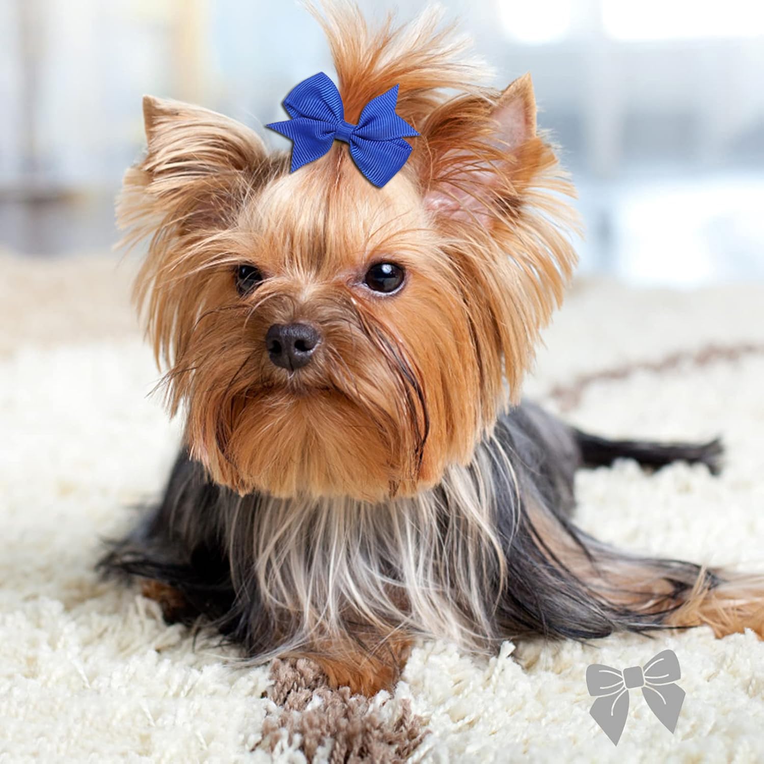 60Pcs Puppy Dog Bows With Clips,2.2 Inch Handmade Hair Accessories Bow Pet Puppy For Doggies Cat Kitten Rabbit Grooming Accessor