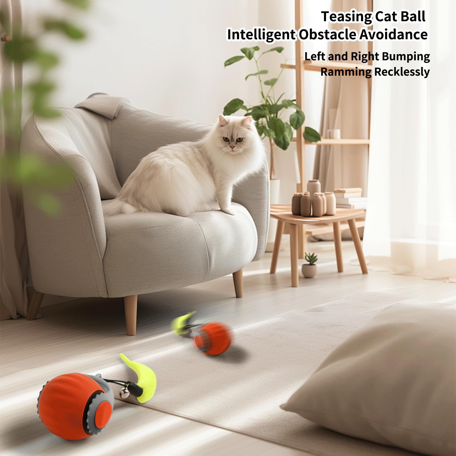 Hanipuppy Interactive Cat Ball Speedy Tail 3.0 Pet Toy Rolling Ball, Interactive Toys For Indoor Cats, 360 Smart Automatic Dog K