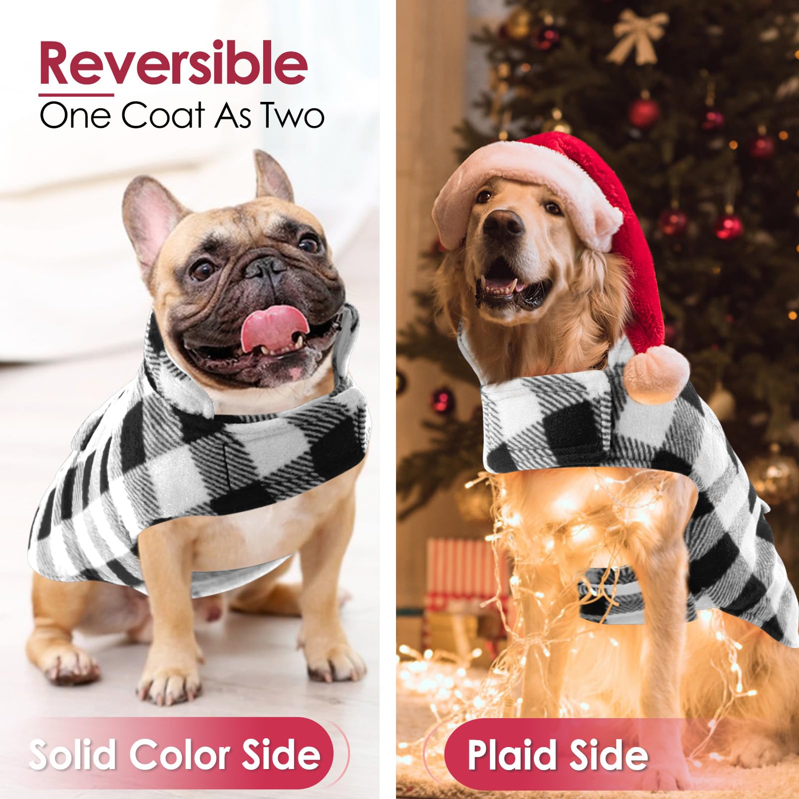 AOFITEE Reversible Dog Cold Weather Coat, Warm Puffer Jacket, Waterproof Winter Coat for Small Medium and Large Dogs
