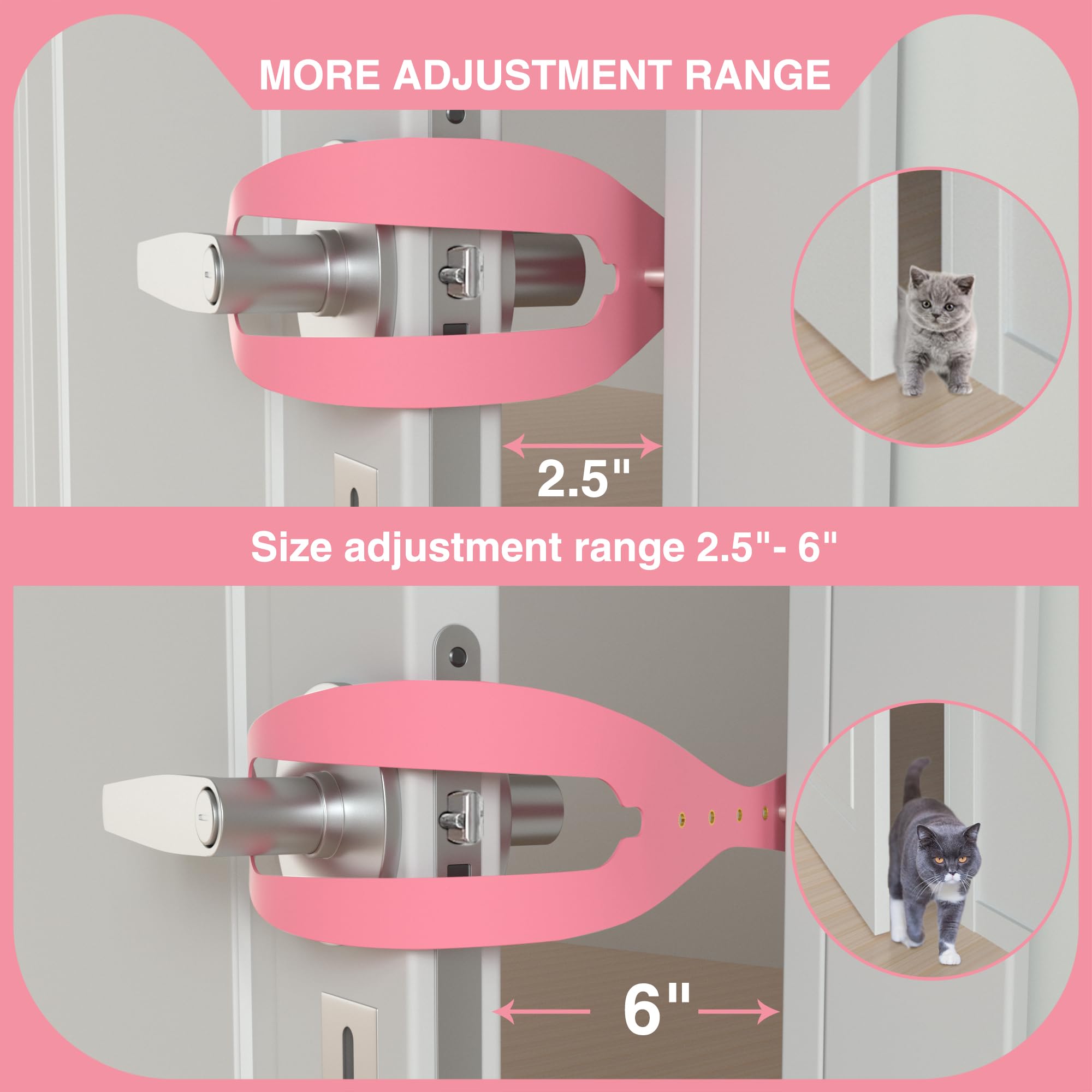 MOMOGA Cat Door Holder Latch Larger Adjustable Cat Door Alternative Fast Latch Strap Let Cats in and Keeps Dogs Out of Litter &